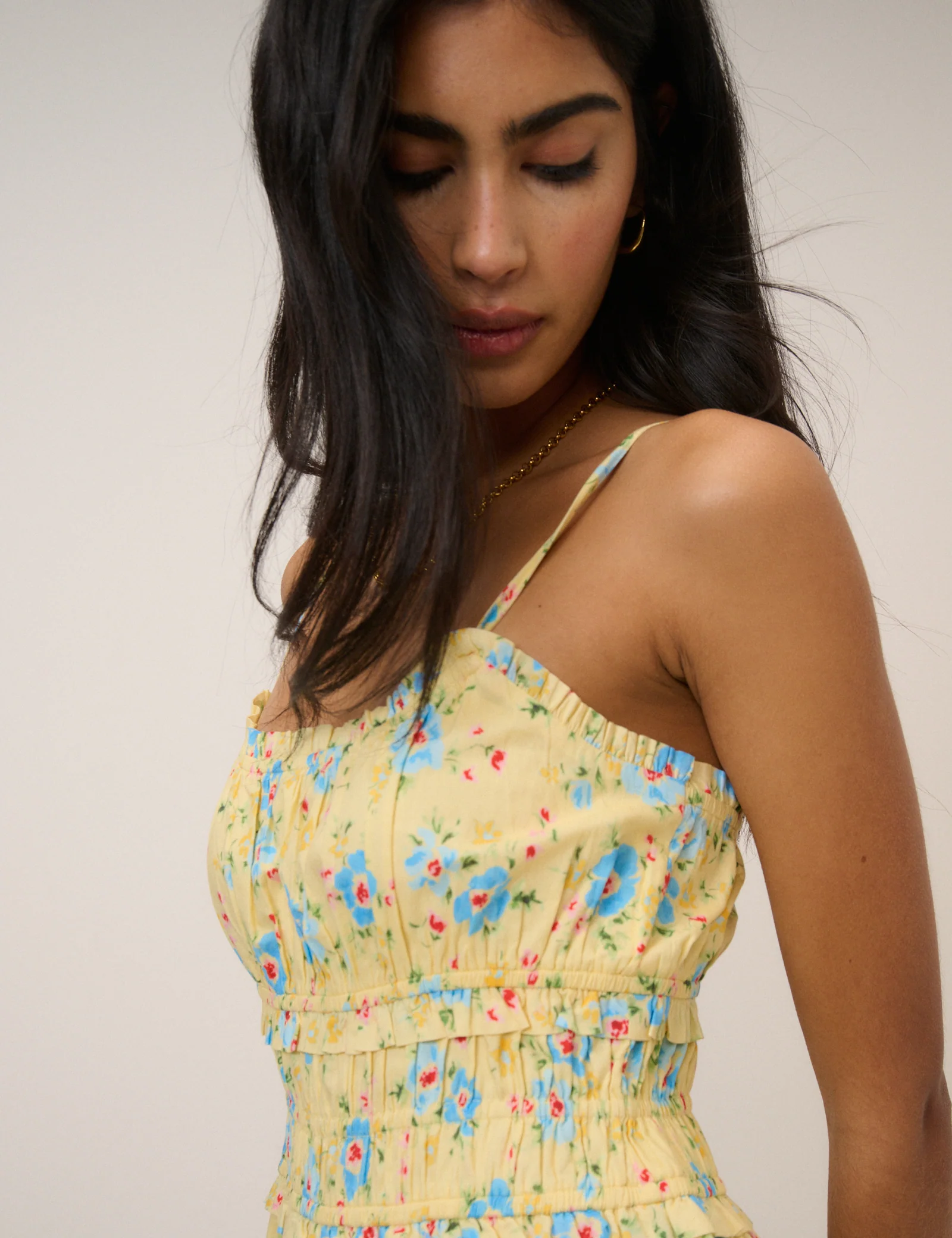 Butter Yellow Floral Alina Midi Dress - Image 3