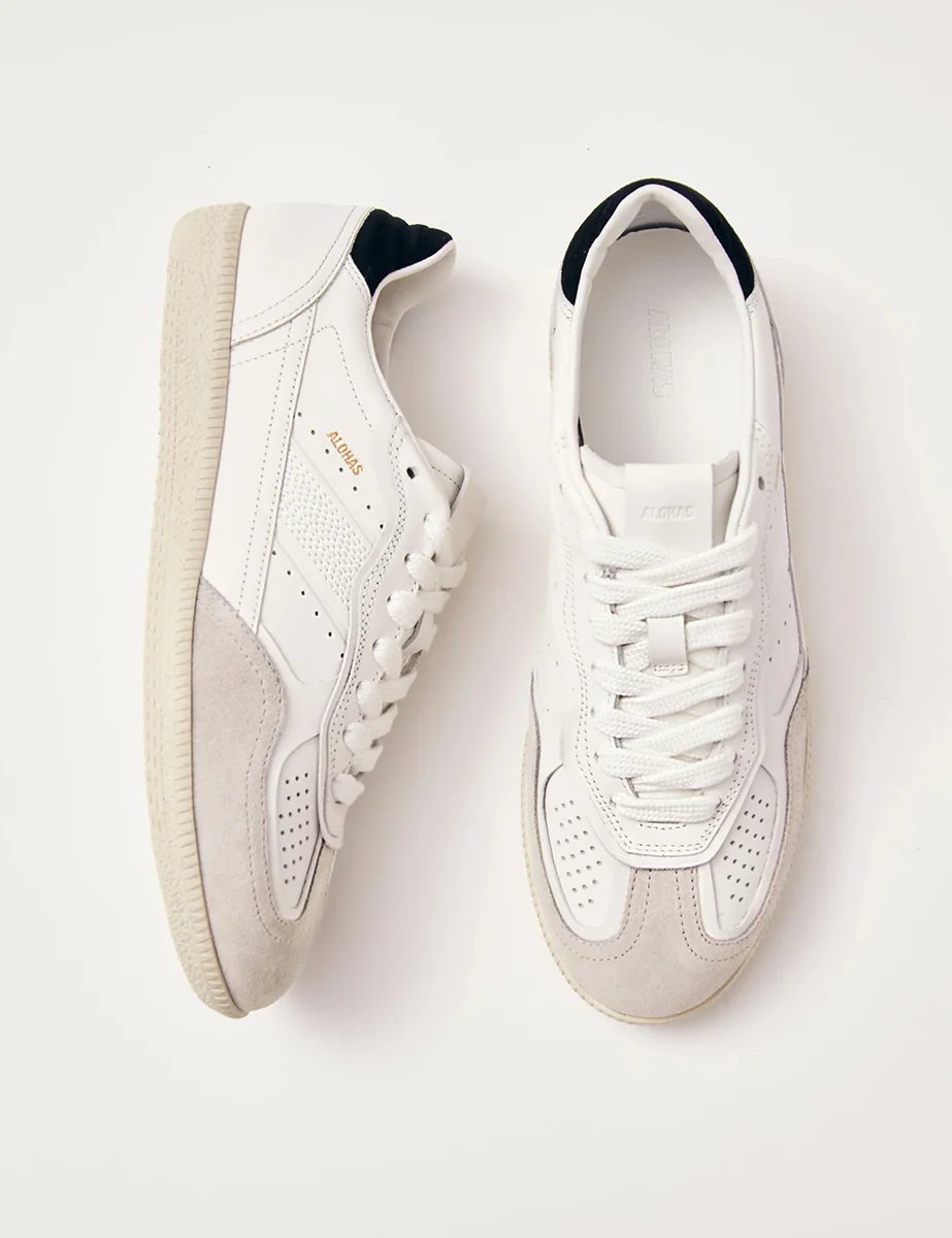 Alohas Grey Black Leather Trainers - Image 3