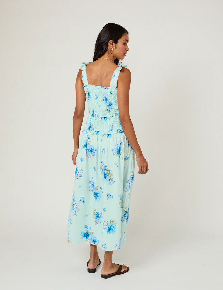 Blue Floral Andrea Midi Dress - Image 5
