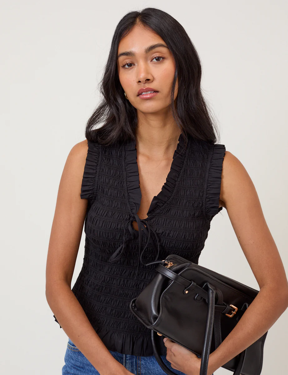 Black Shirred Top - Image 3