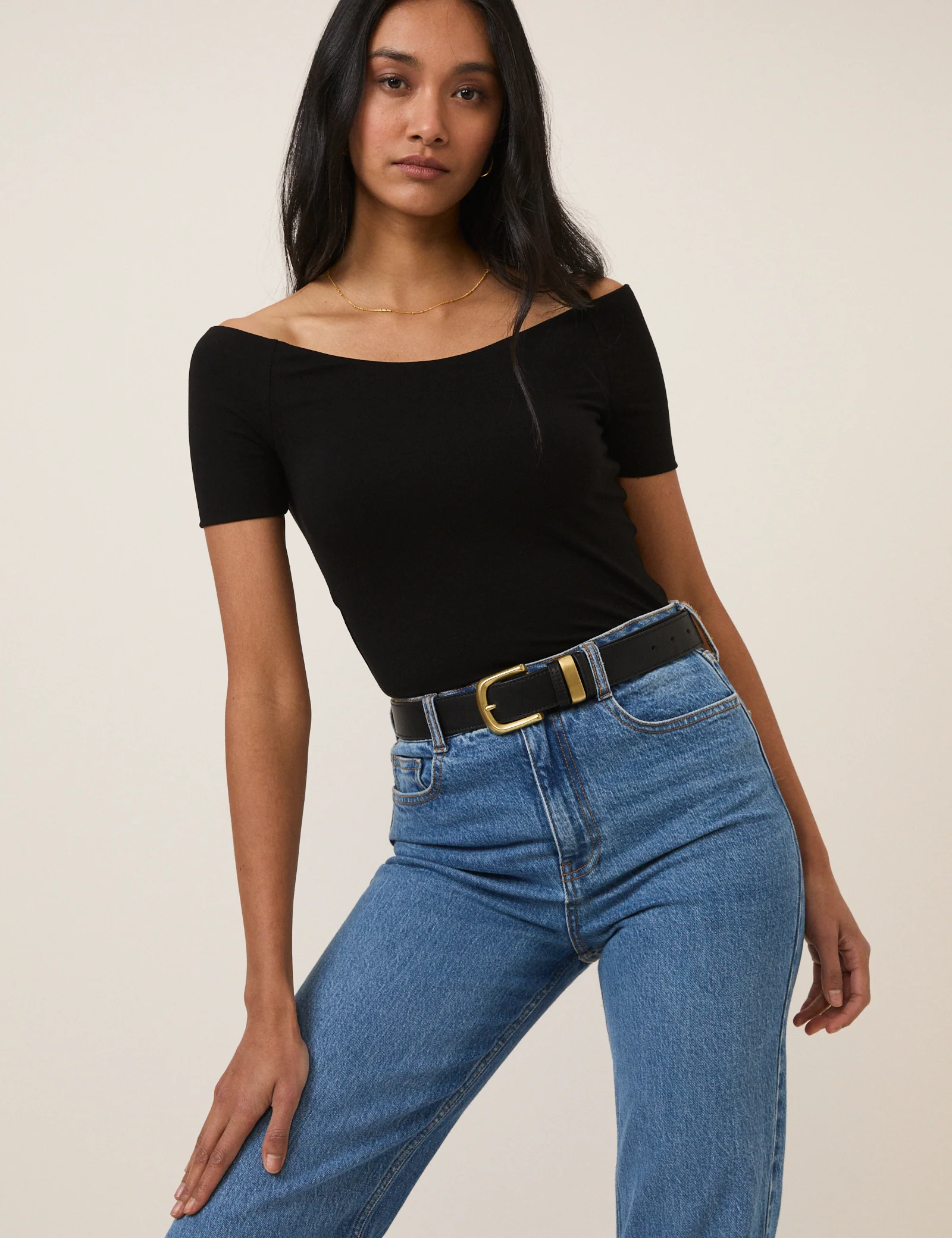 Black Bardot Top - Image 2