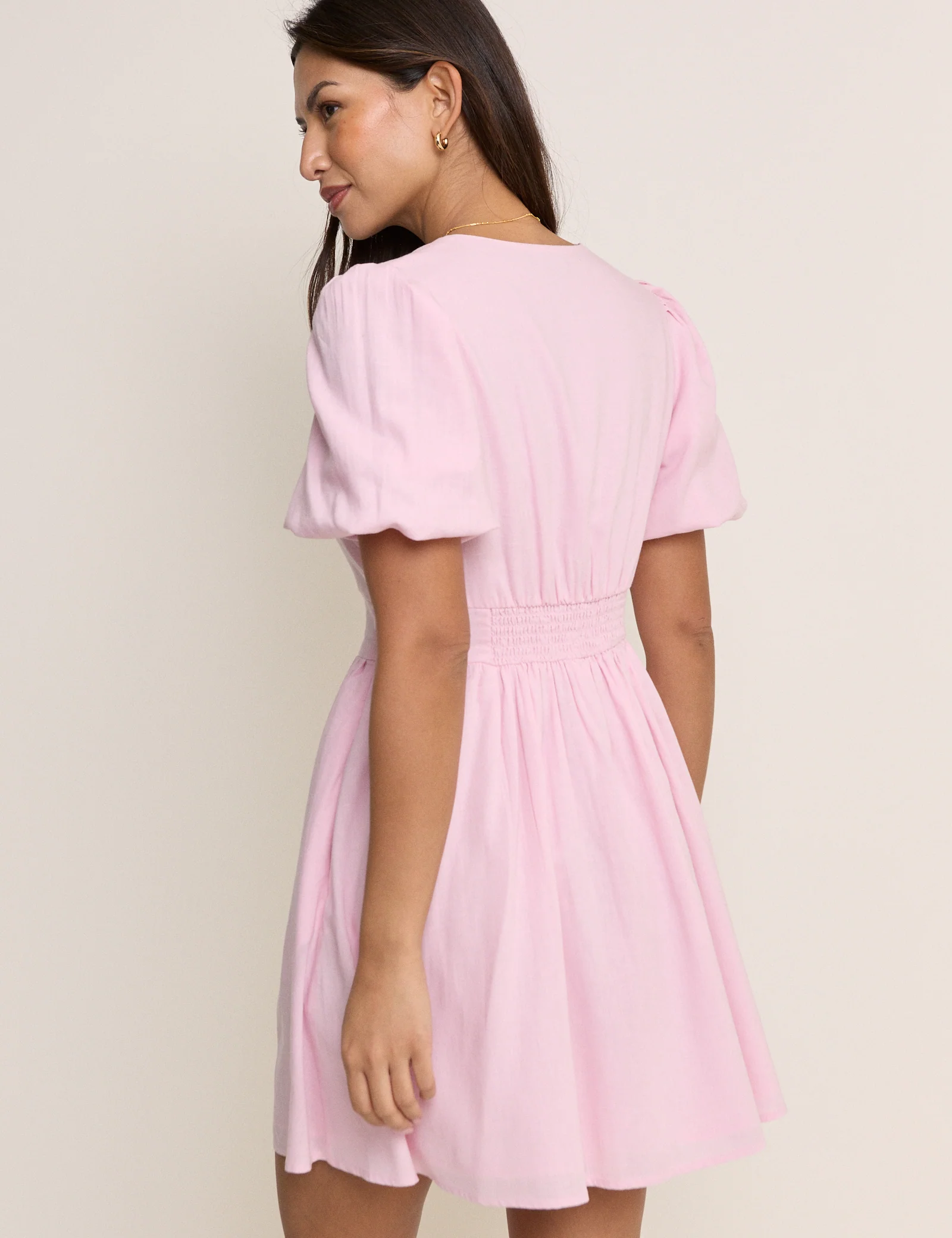 Pink Puff Sleeve Bess Mini Dress - Image 5