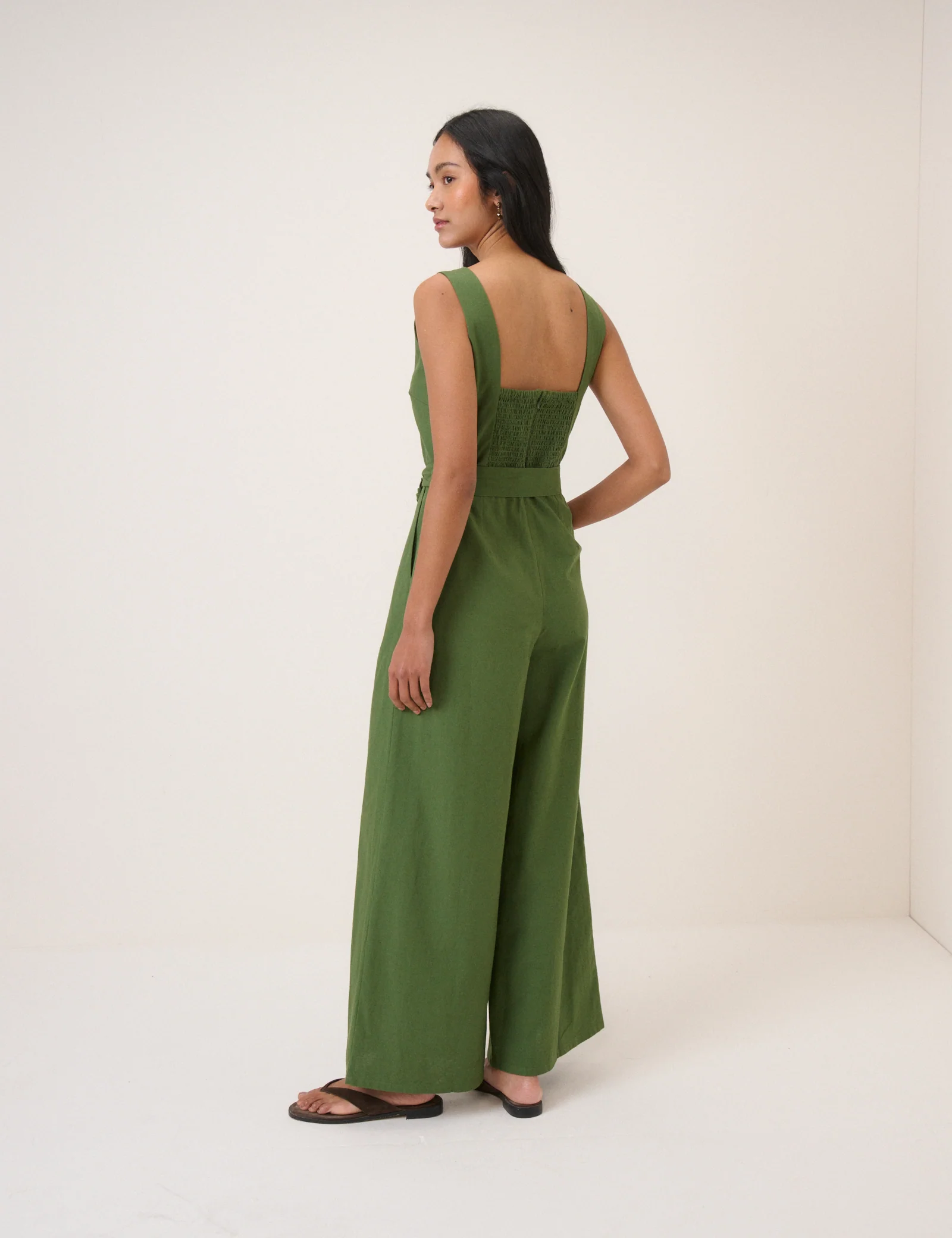 Green Square Neck Jumpsuit - Image 5