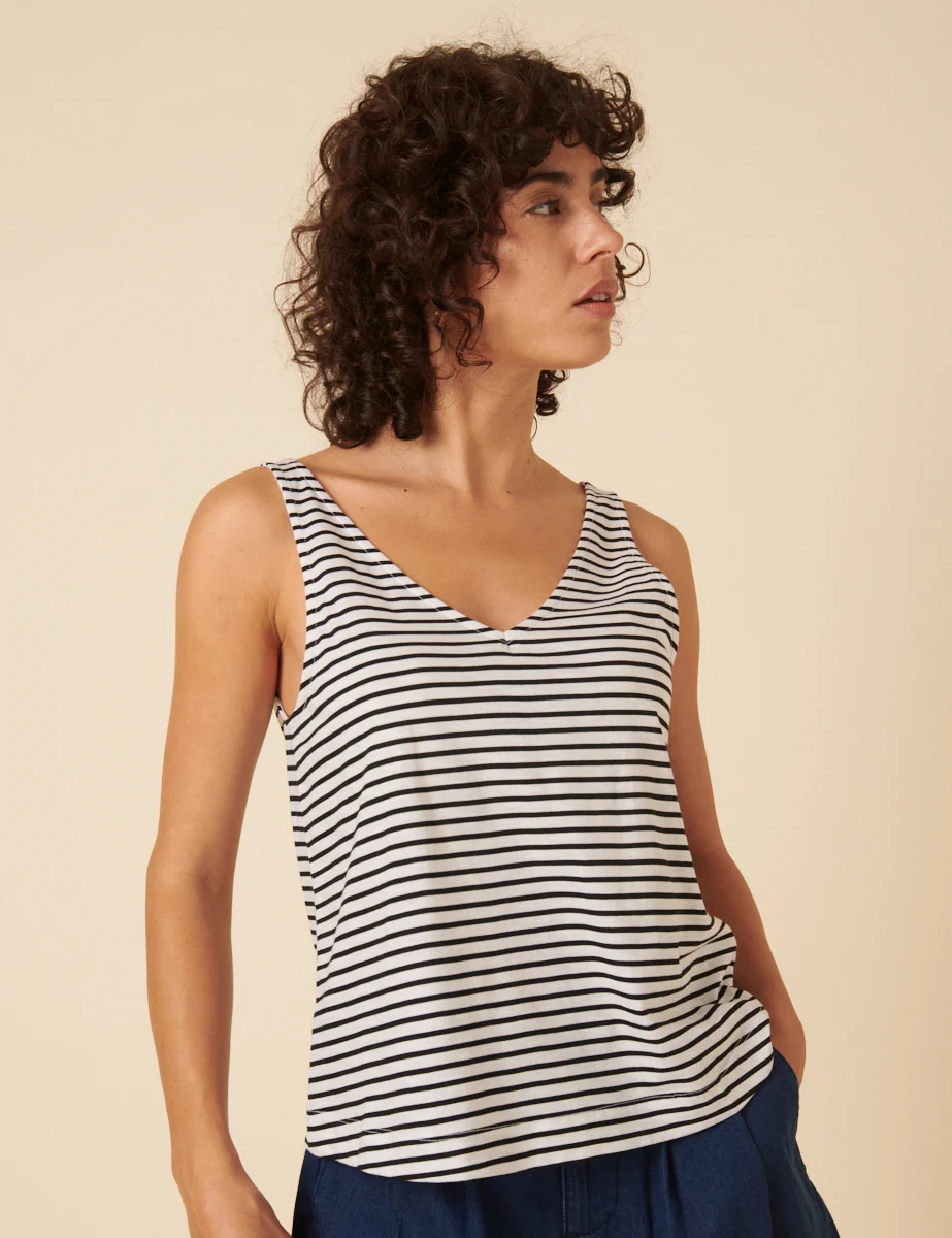Black And White Striped Vest Top - Image 3