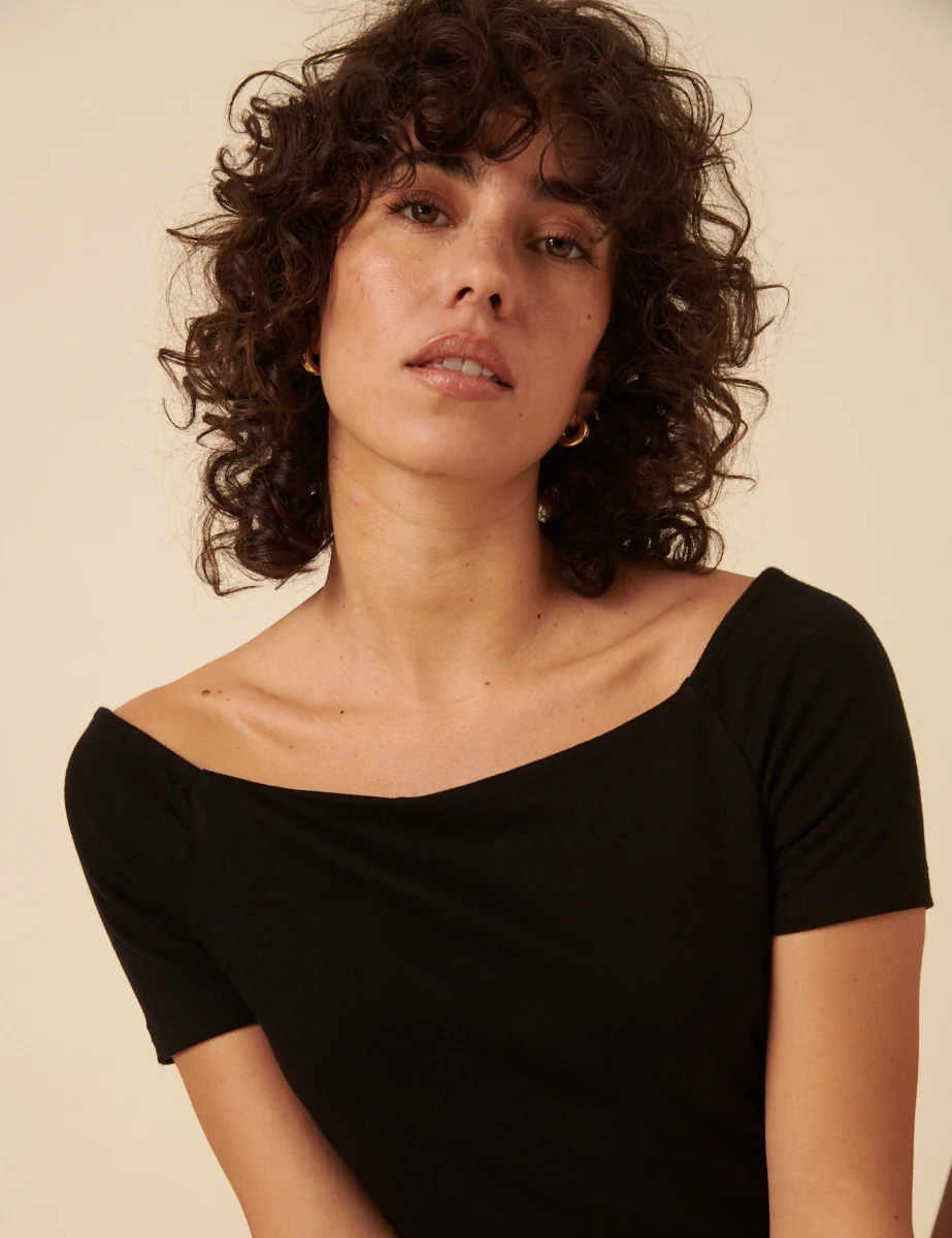 Black Bardot Top - Image 2