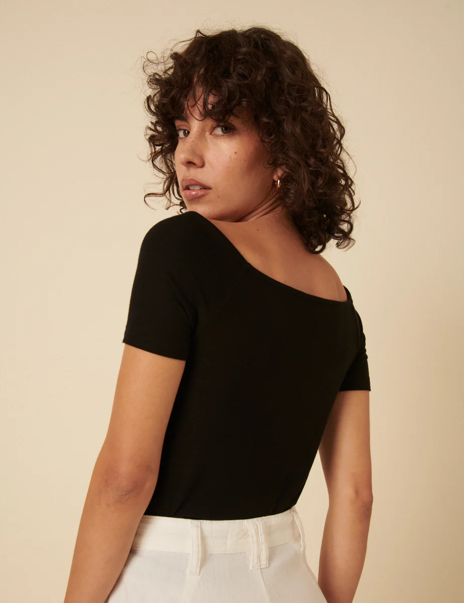 Black Bardot Top - Image 5