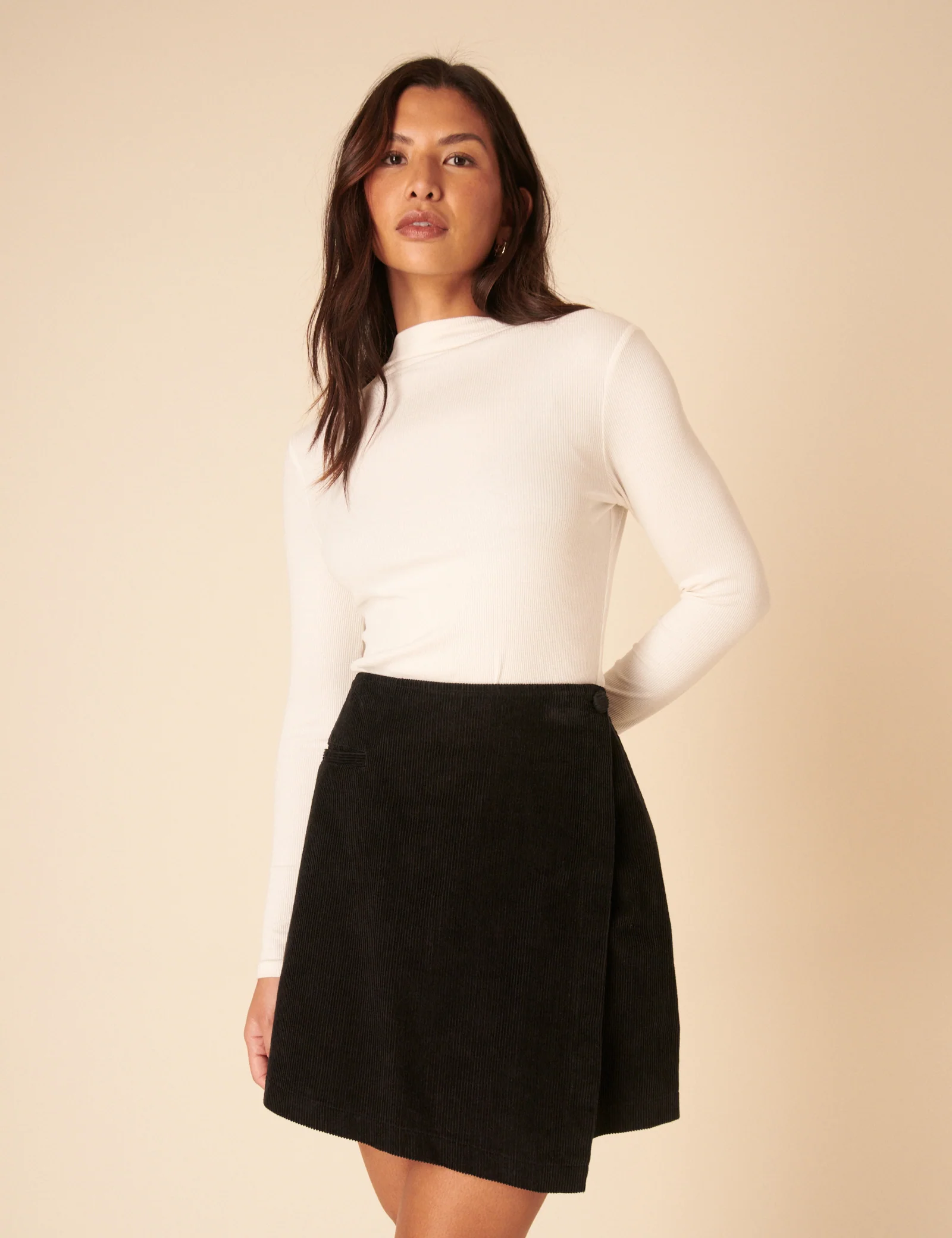 Black Cord Wrap Mini Skirt - Image 4