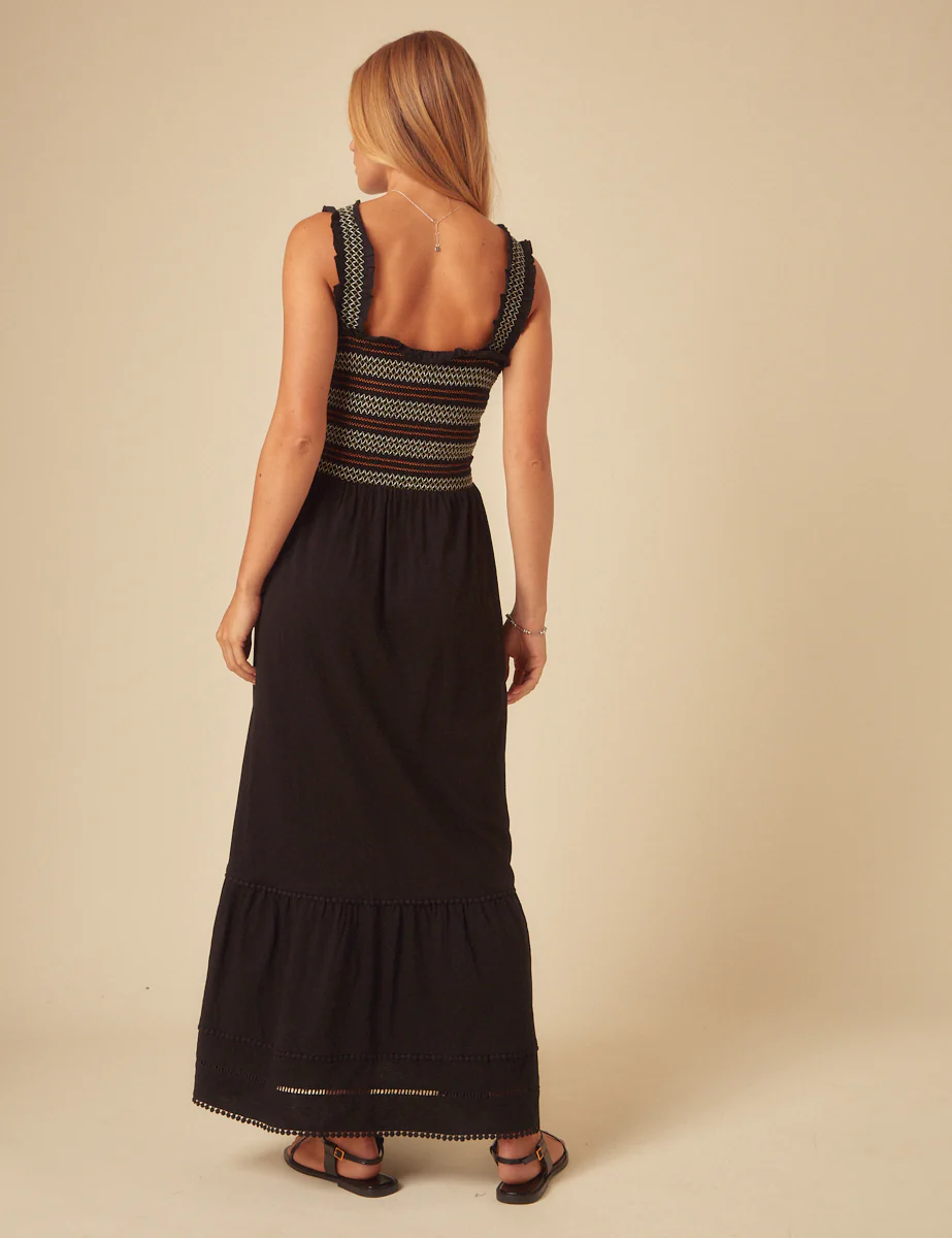 Black Embroidered Fifi Maxi Dress - Image 5