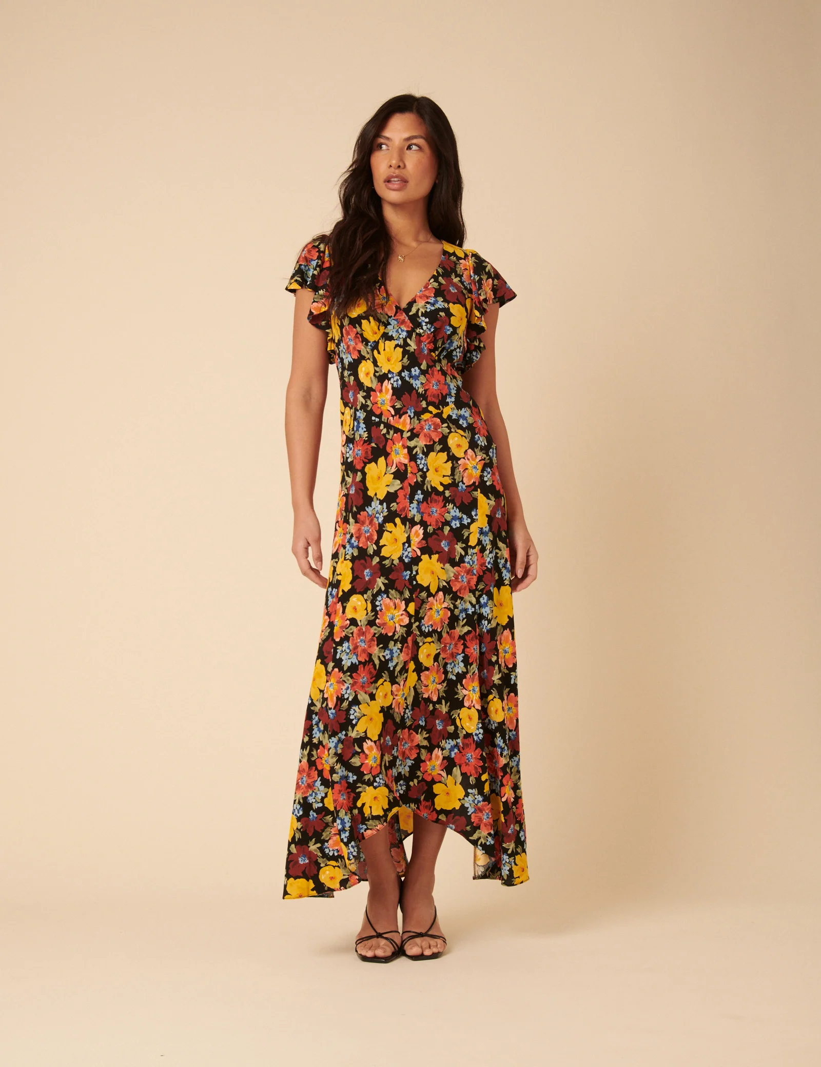 Black Floral Loubelle Midi Dress - Image 4