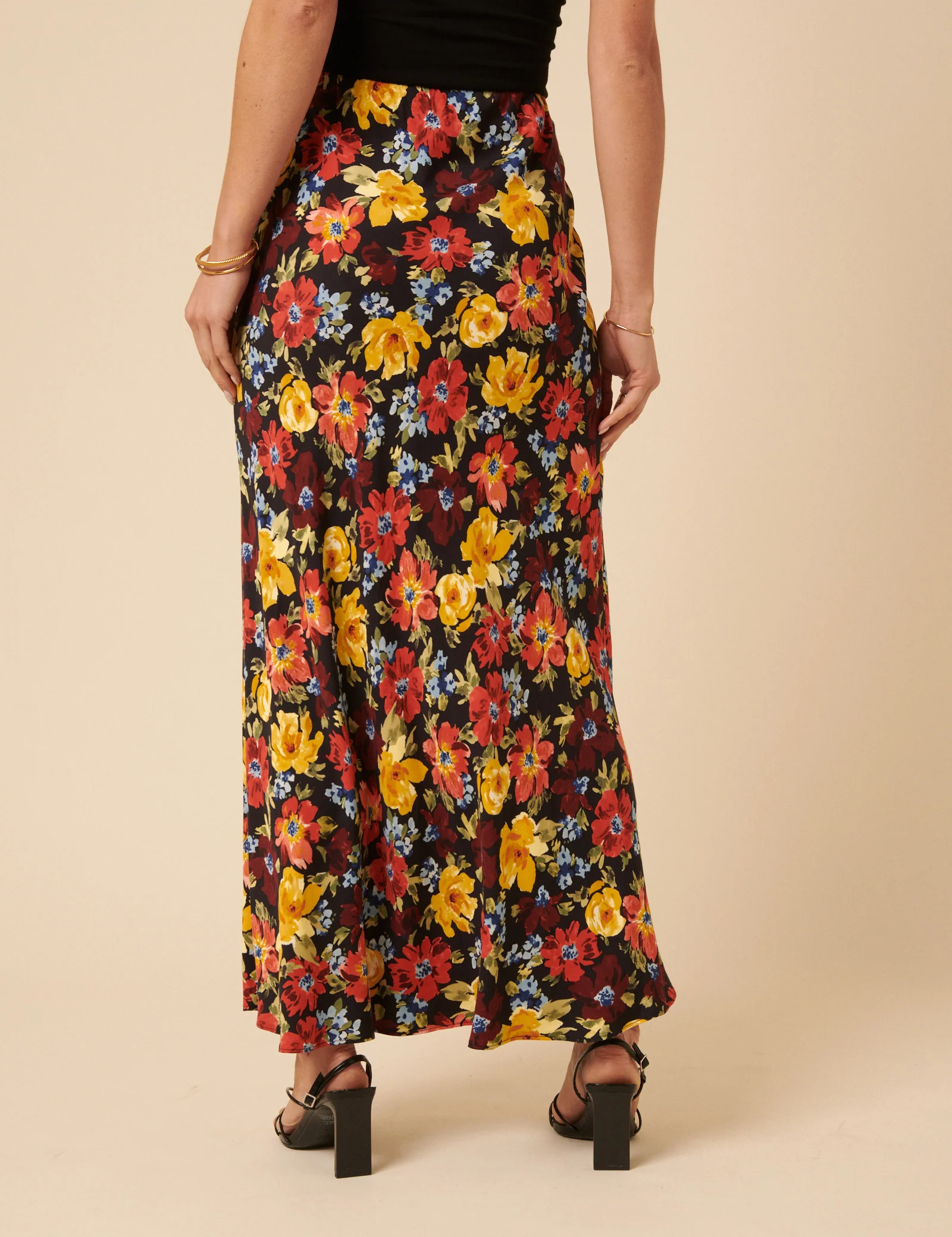 Black Floral Midi Skirt - Image 5