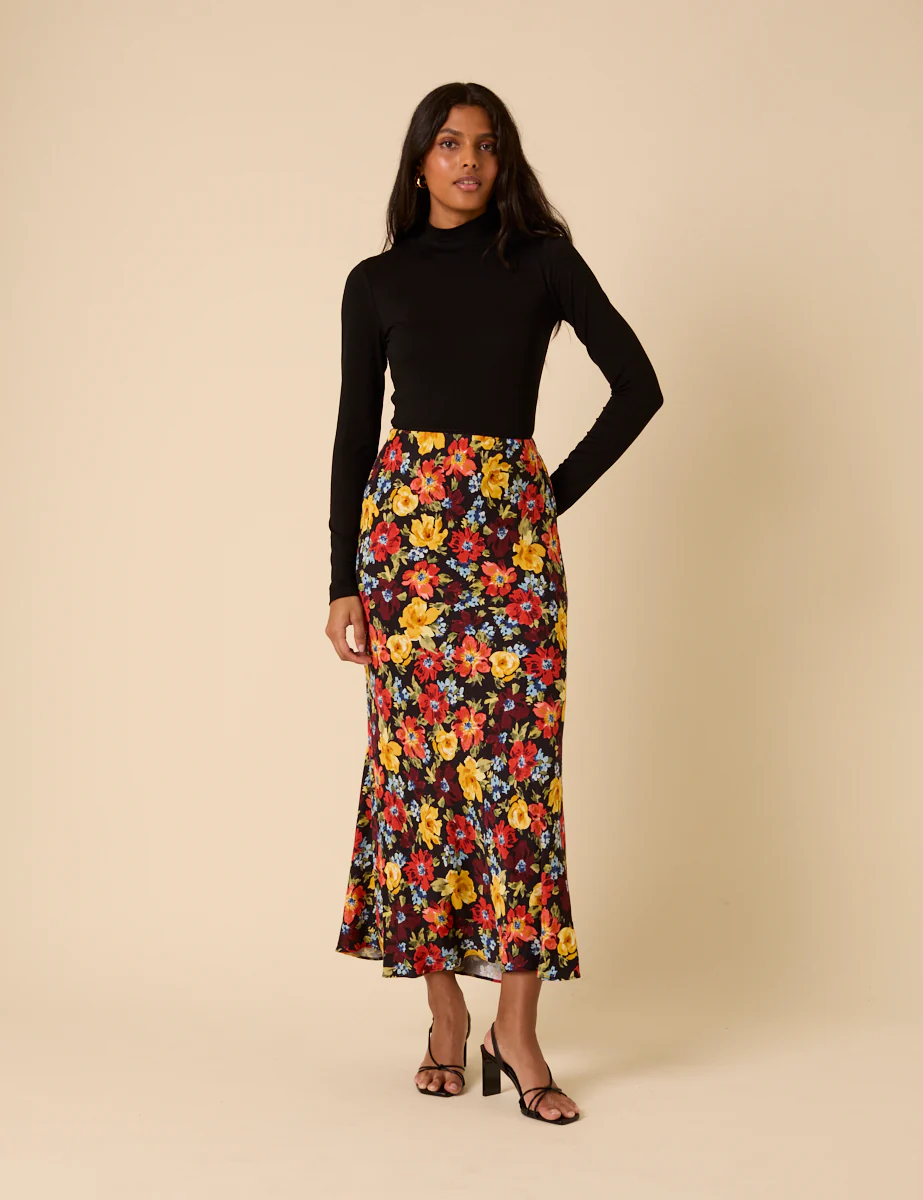 Black Funnel Neck Long Sleeve Top - Image 3