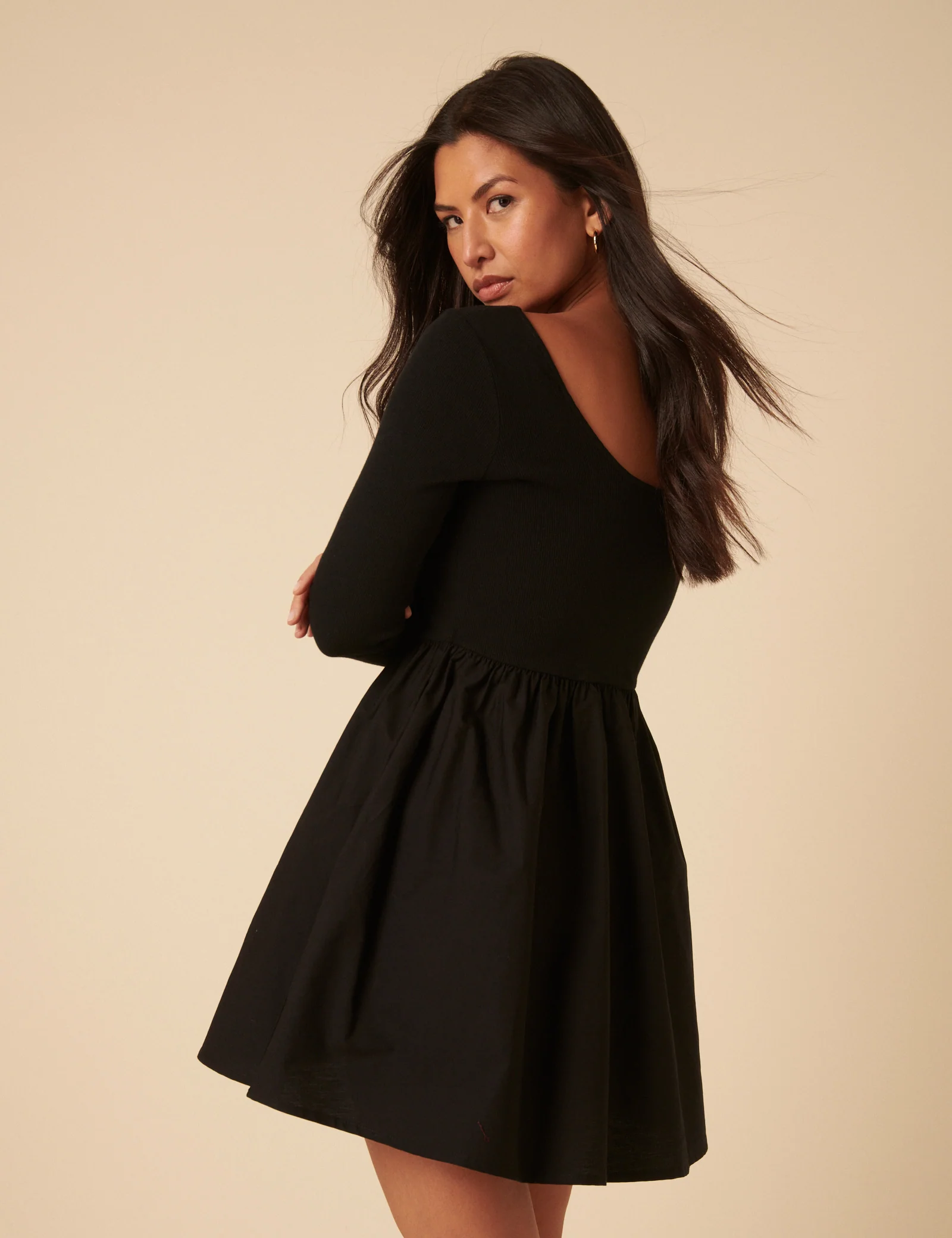 Black Scoop Neck Mini Dress - Image 5