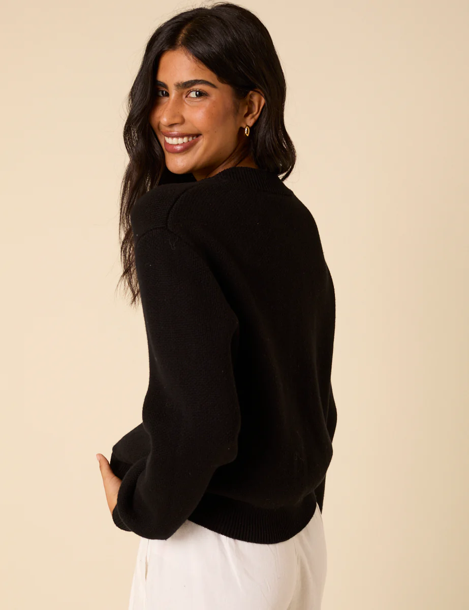 Black Knitted Cardigan - Image 5