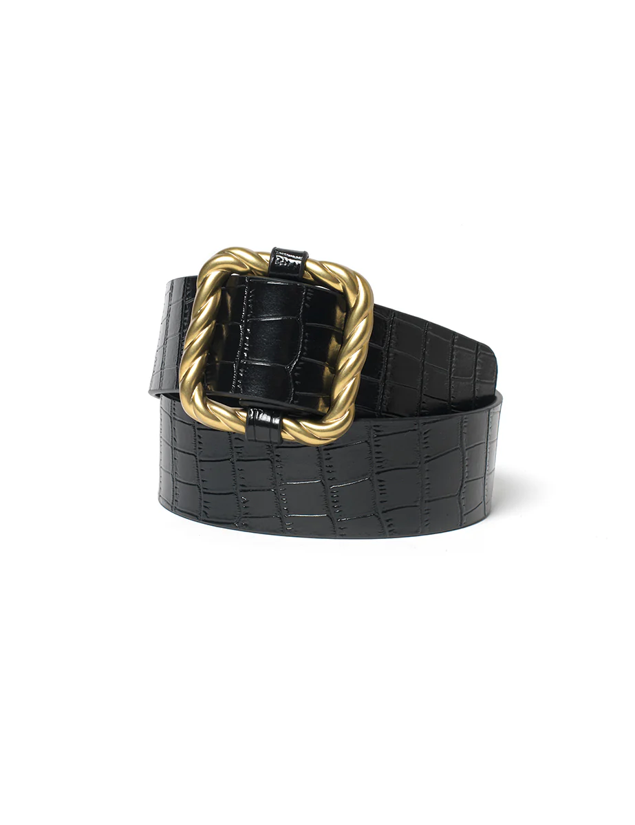 Black Croc Finish Belt - Image 3