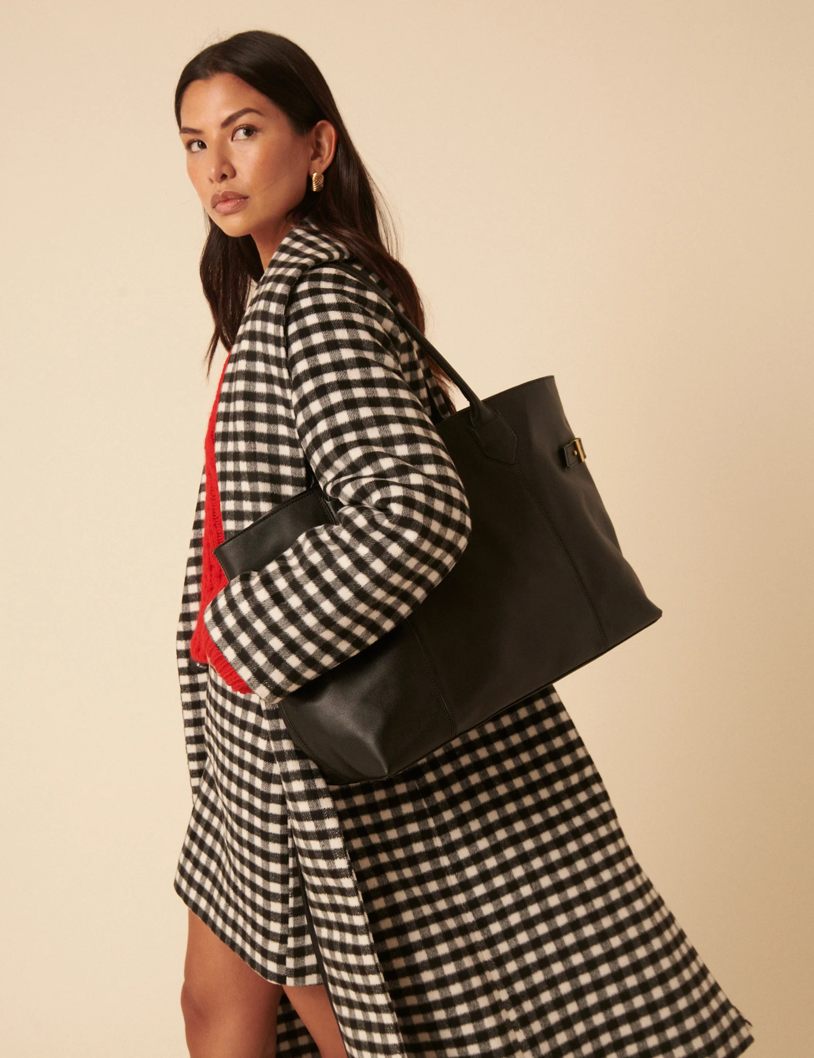 Black Leather Tote Bag - Image 5
