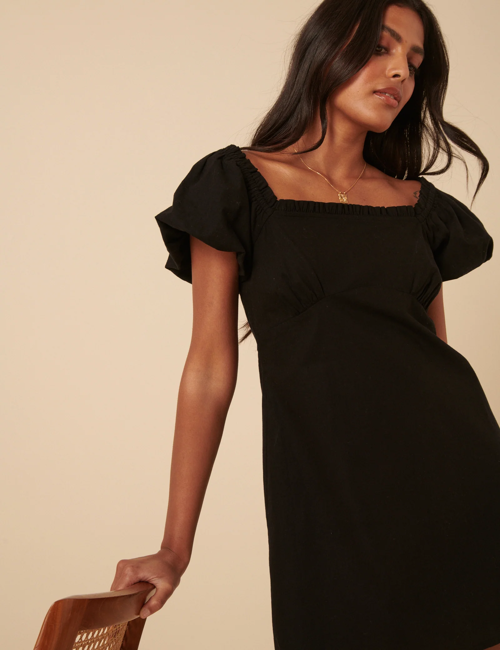 Black Puff Sleeve Ramona Mini Dress - Image 4