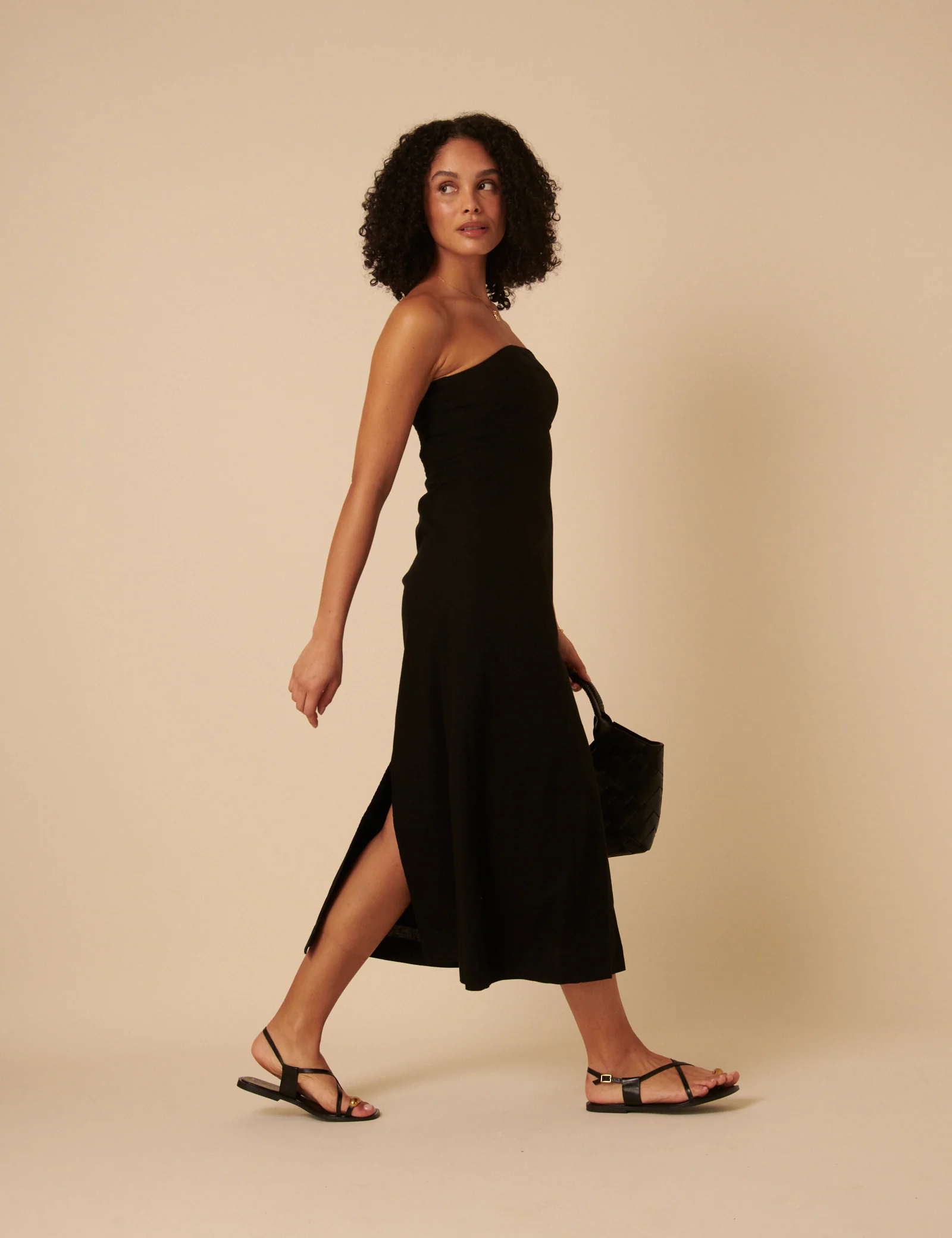 Black Tie Front Gayle Midi Dress - Image 4