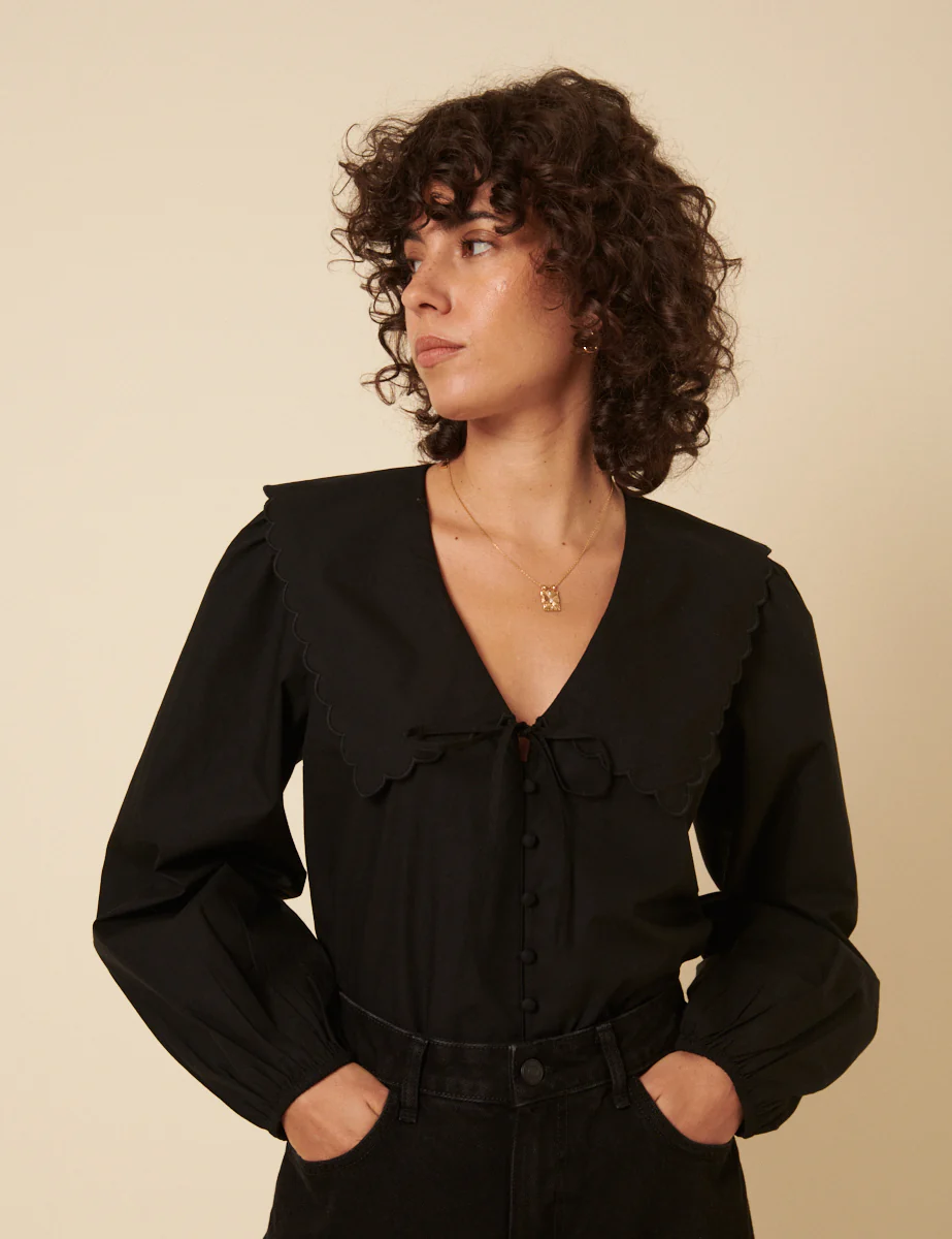 Black Long Sleeve Birdie Blouse - Image 5