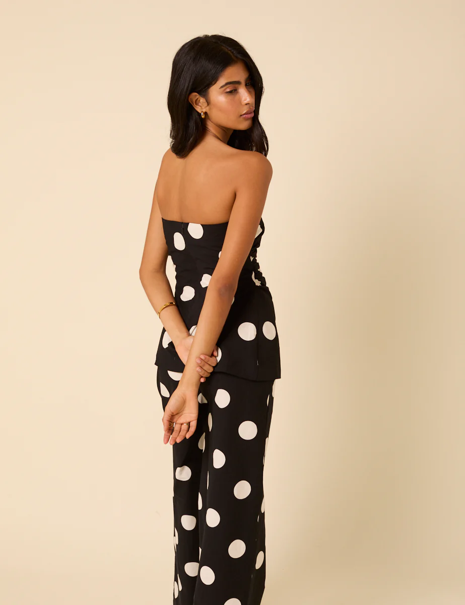 Black Polka Dot Bandeau Top - Image 5