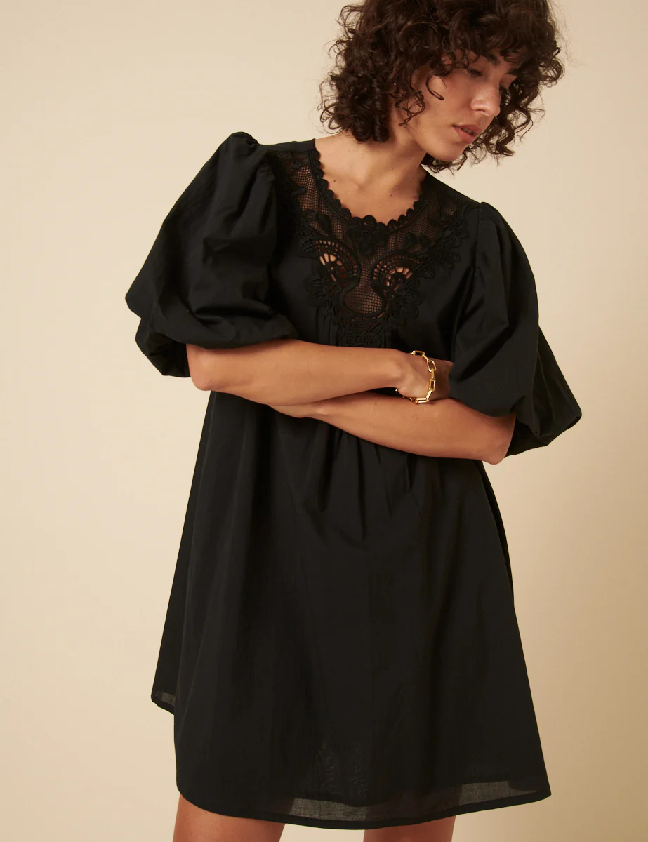 Black Tori Mini Smock Dress - Image 4