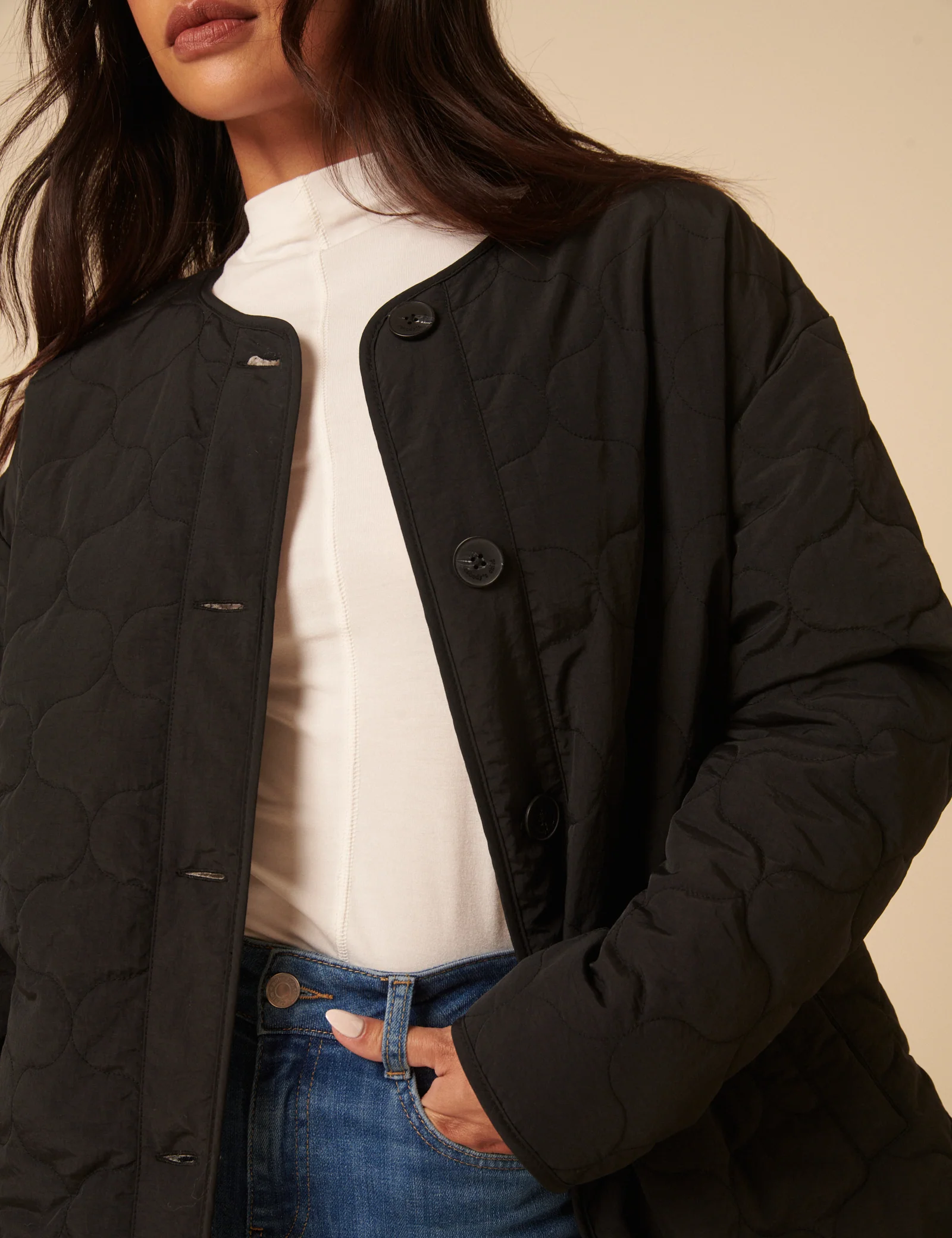 Black Reversible Borg Qulited Jacket - Image 4