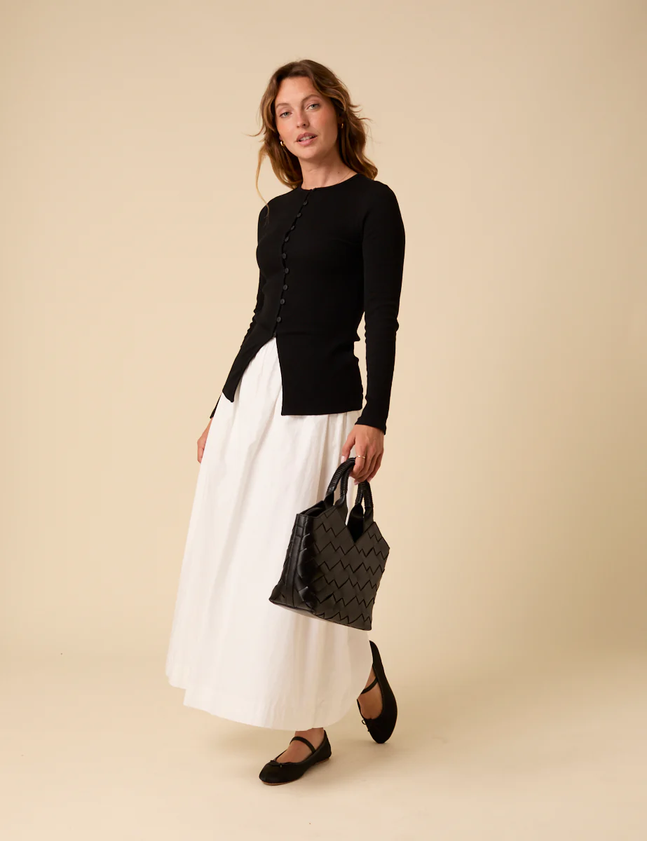 Black Ribbed Waistcoat Top - Image 4