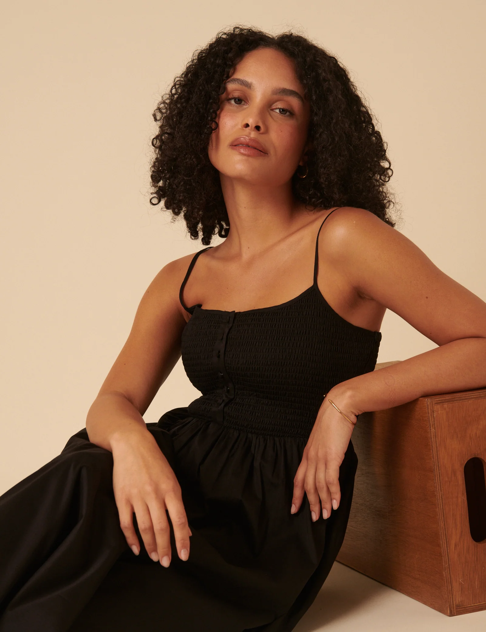 Black Ruched Bodice Tamara Midi Dress - Image 3
