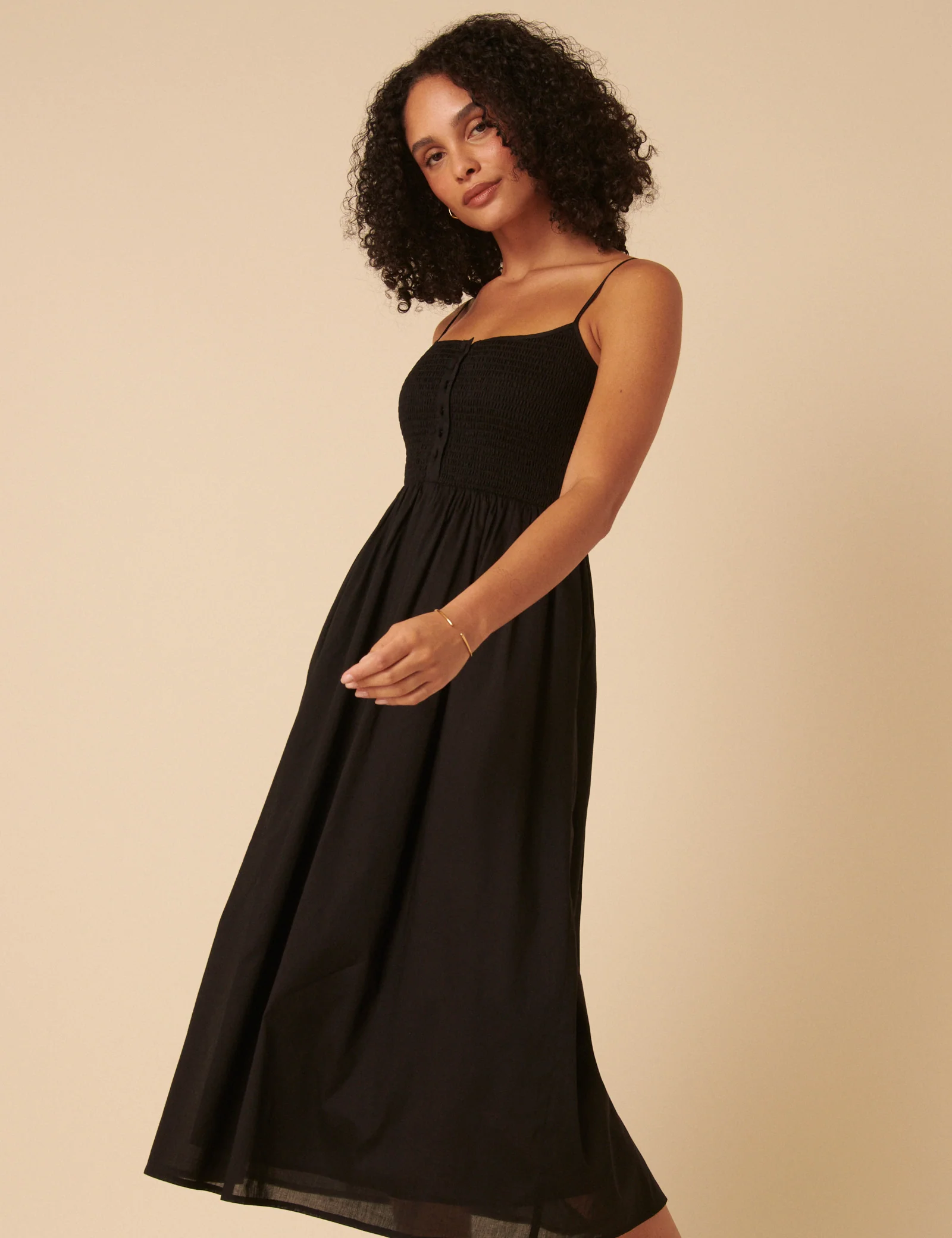 Black Ruched Bodice Tamara Midi Dress - Image 4