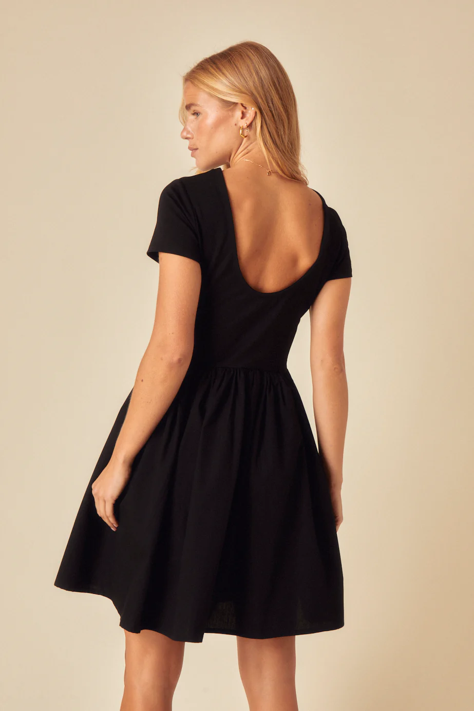 Black Scoop Back Sarah Mini Dress - Image 5