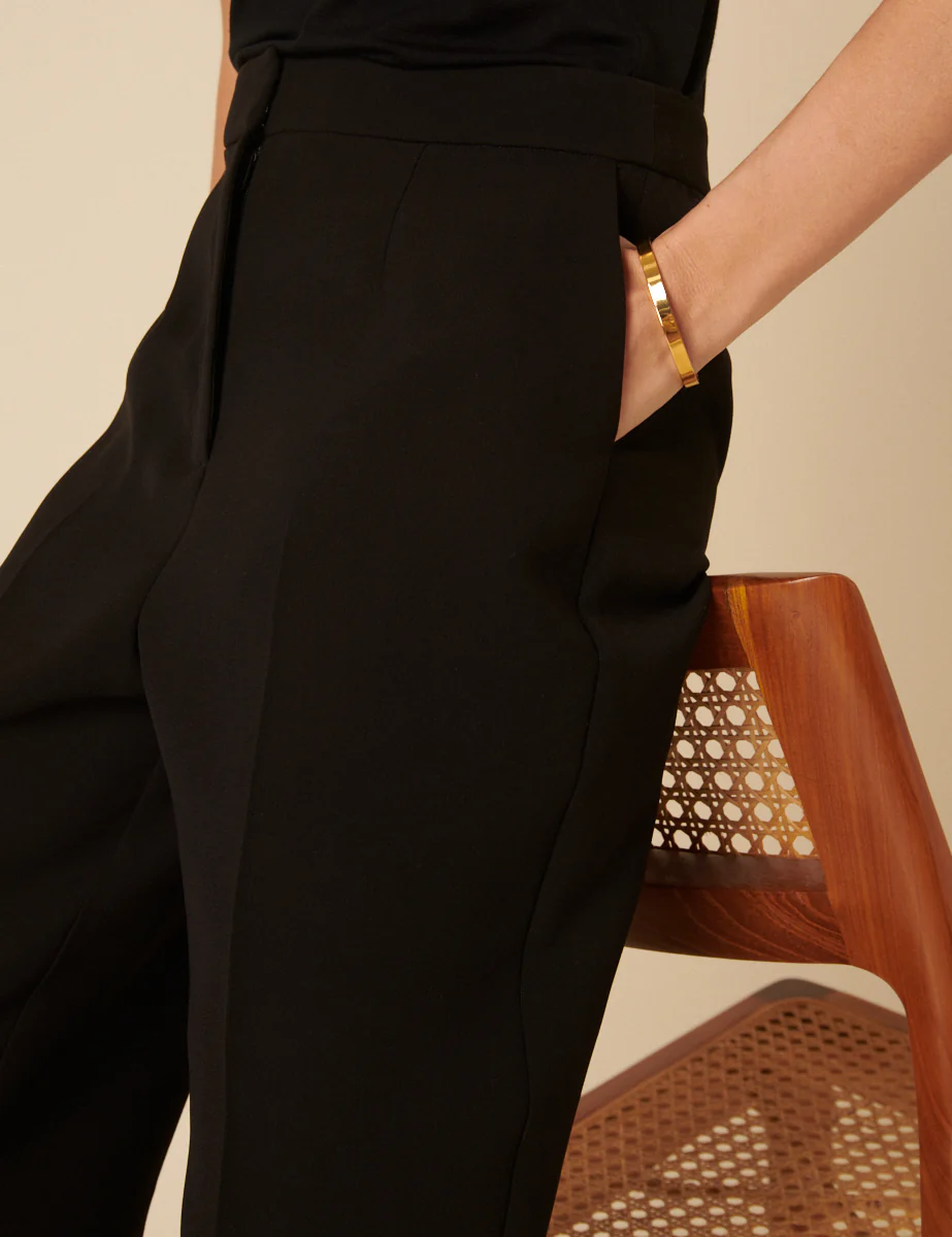 Black Etta Straight Leg Trousers - Image 3