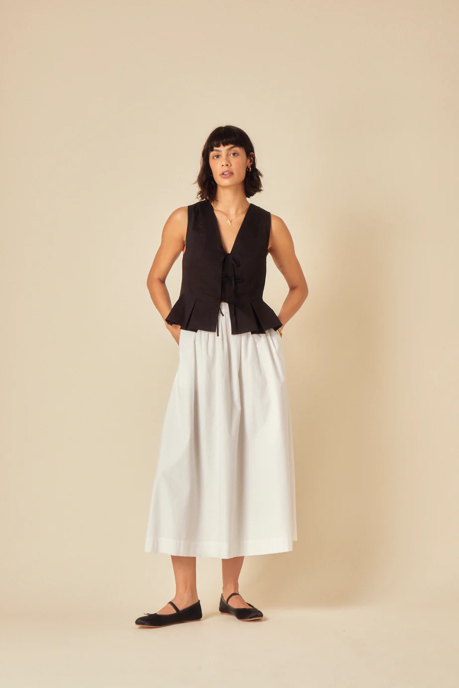 Black Tie Front Waistcoat - Image 2