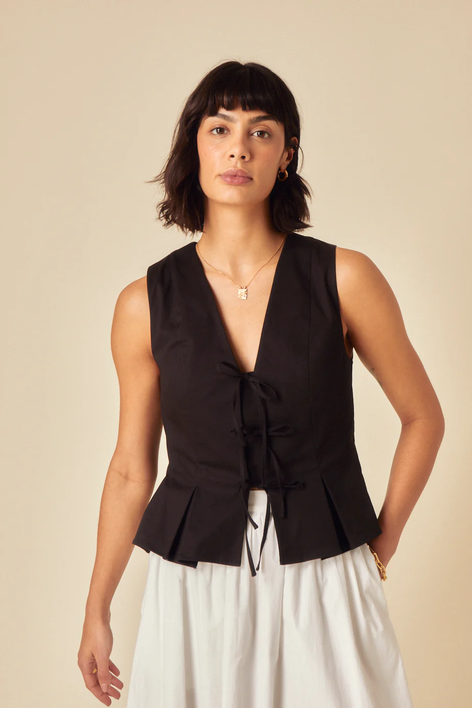 Black Tie Front Waistcoat - Image 4