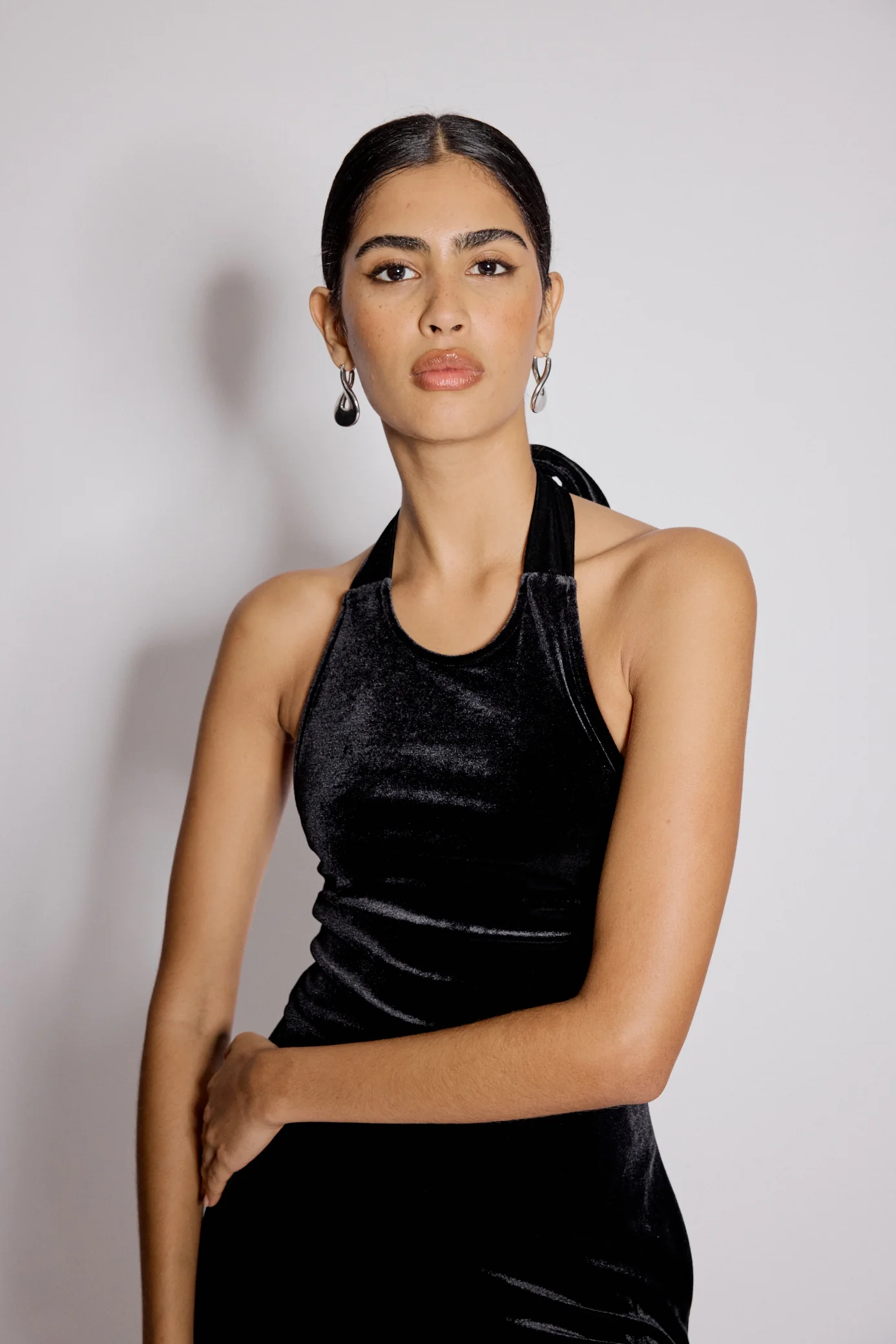 Black Velvet Halter Neck Jumpsuit - Image 3