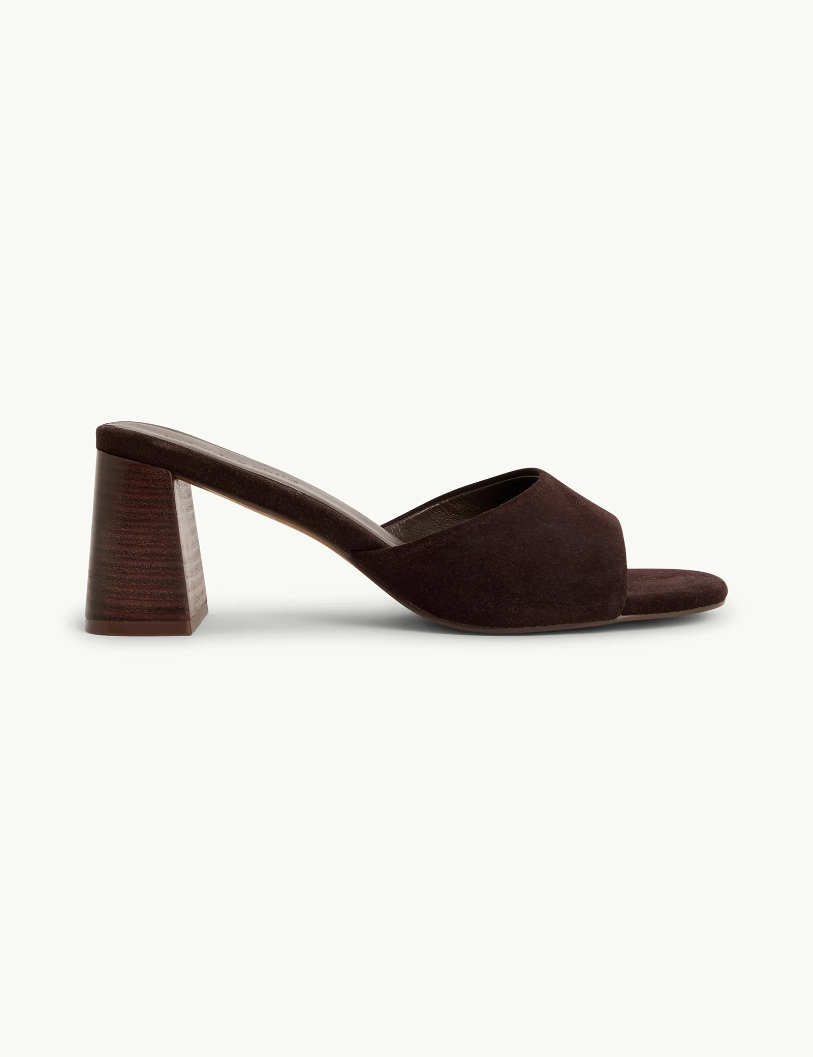 Dark Brown Block Heel Mules