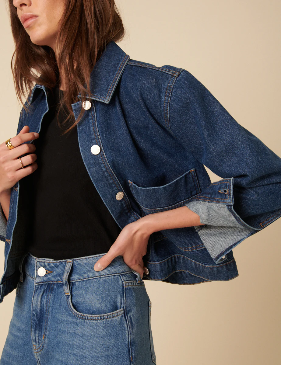 Blue Boxy Denim Jacket - Image 4