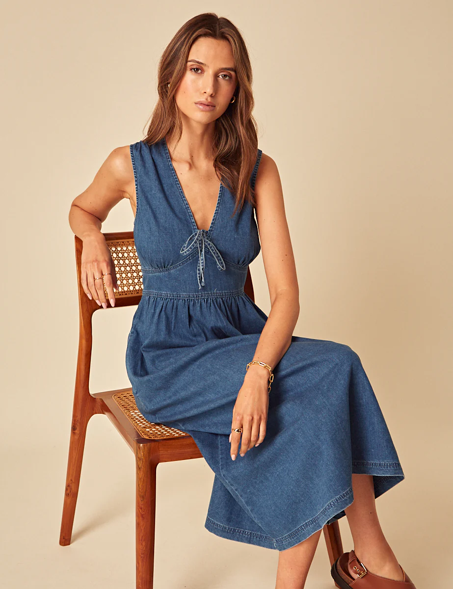 Blue Denim Astra Midi Dress - Image 2