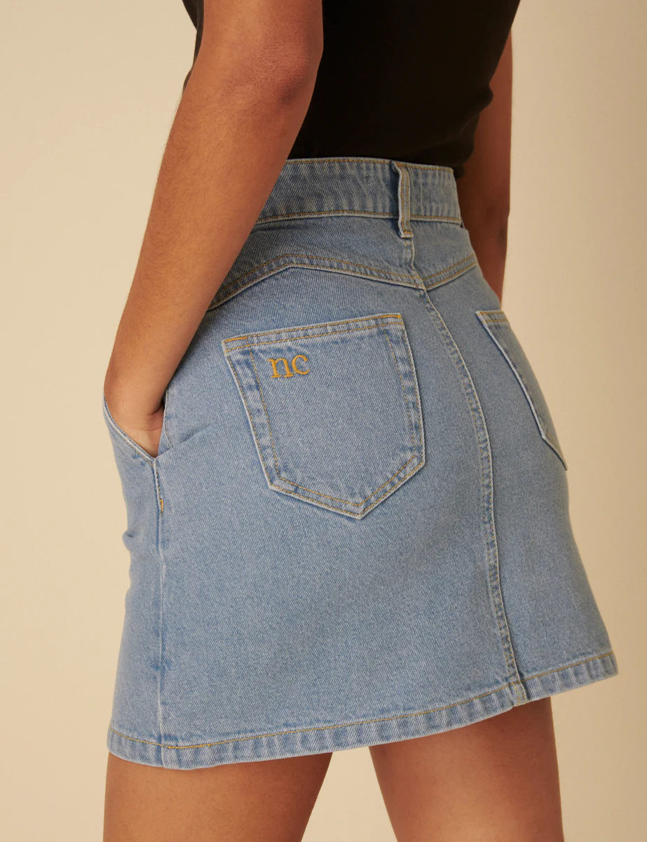 Blue Denim Western Mini Skirt - Image 4