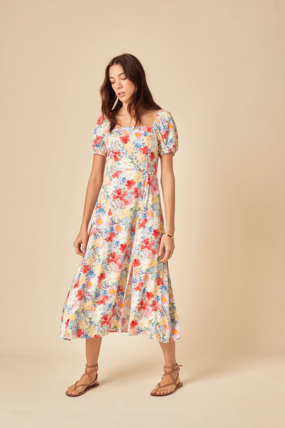 Blue Floral Leith Midi Dress - Image 5