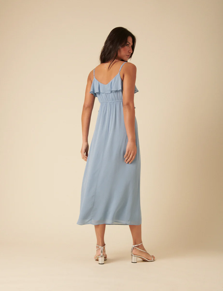 Blue Frill Roe Midi Dress - Image 5