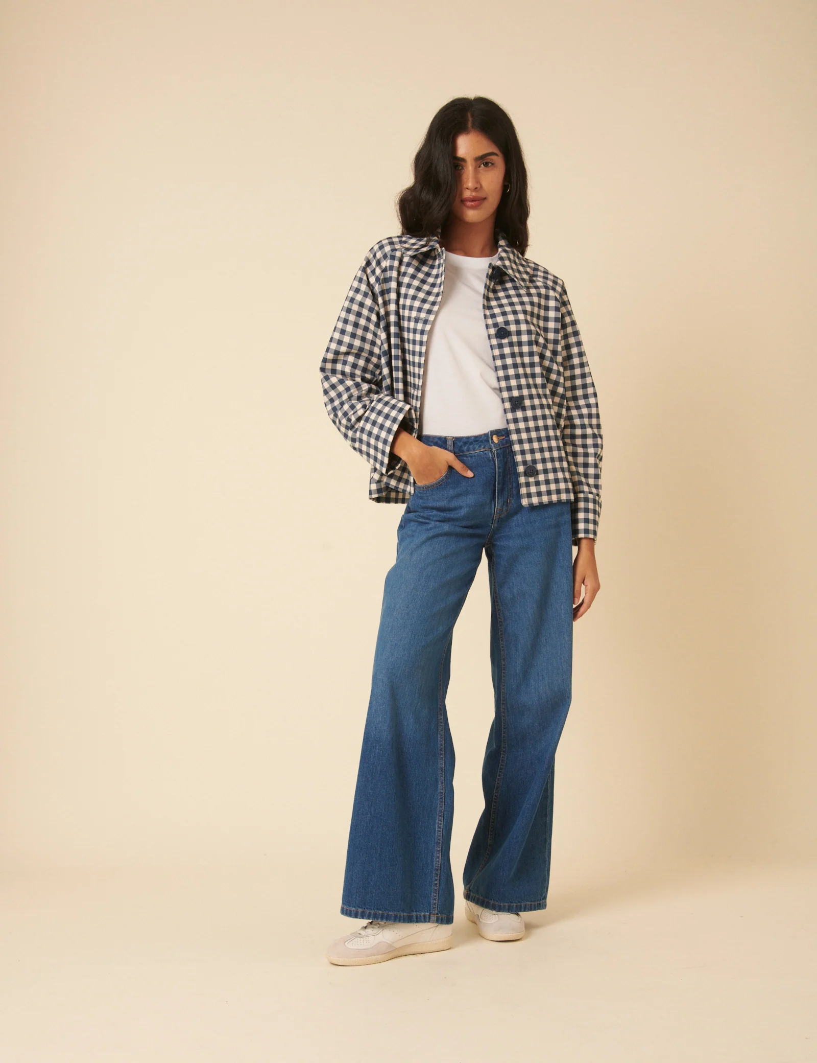 Blue Gingham Swing Jacket - Image 4