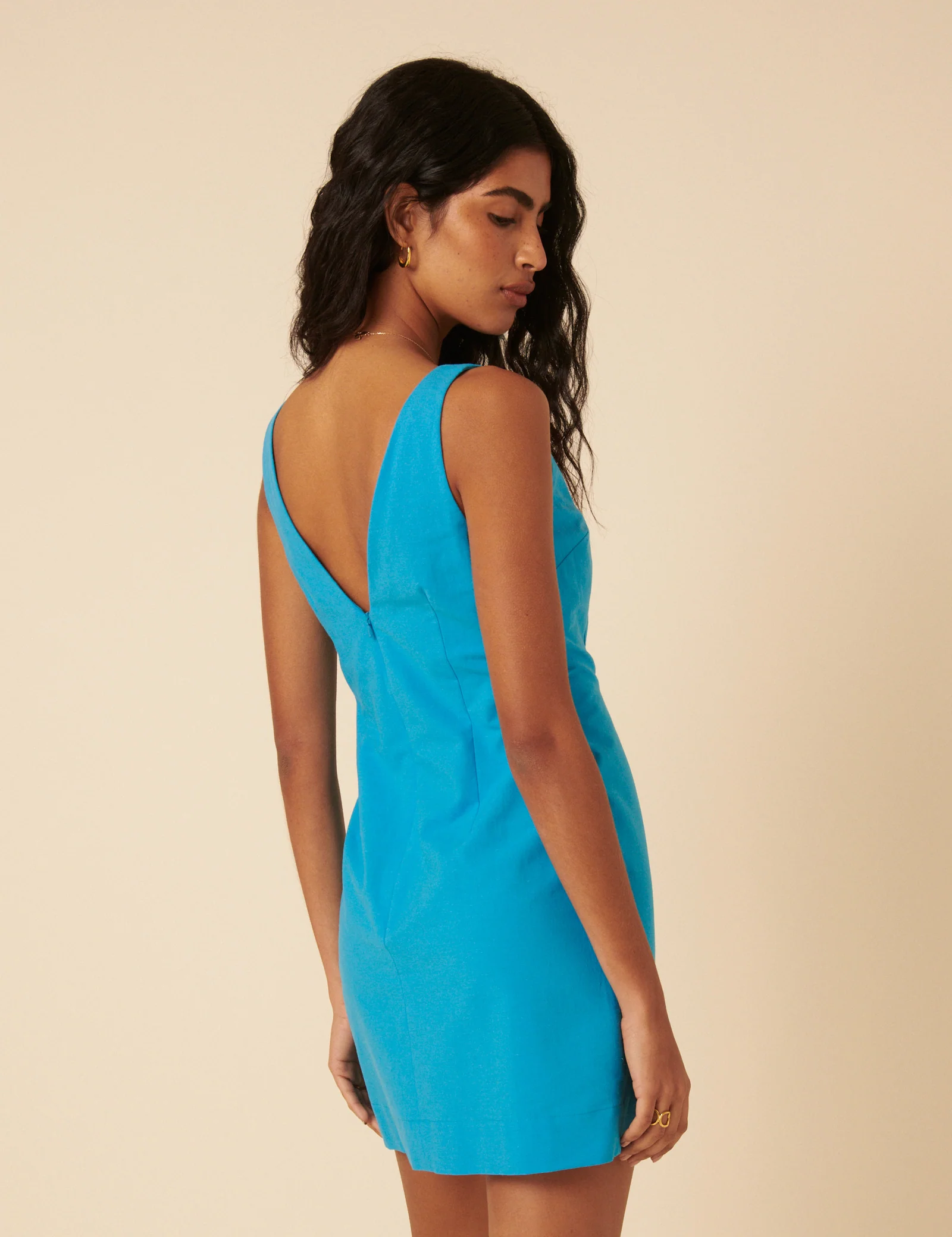 Blue Freya Shift Mini Dress - Image 4