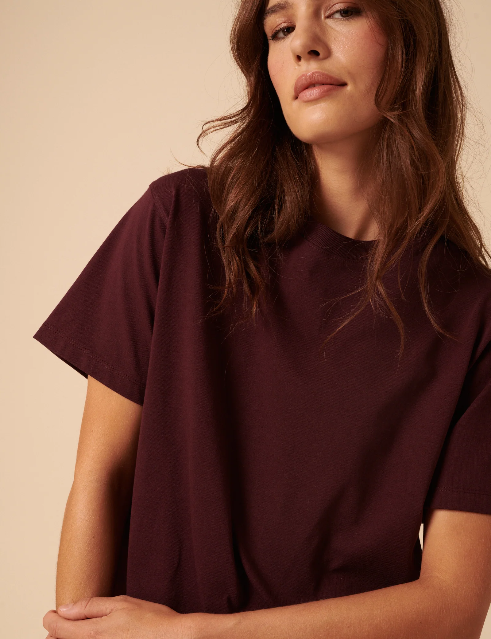 Burgundy Boxy Fit T-Shirt - Image 2