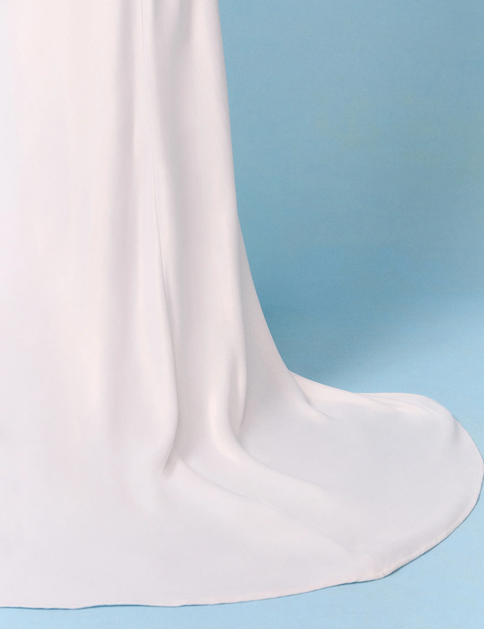 Bridal Ivory Satin A-Line Maxi Skirt - Image 5