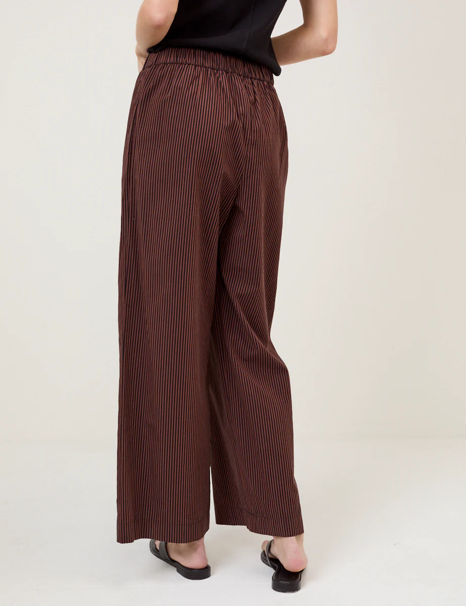 Brown Pinstripe Wide Leg Trousers - Image 5
