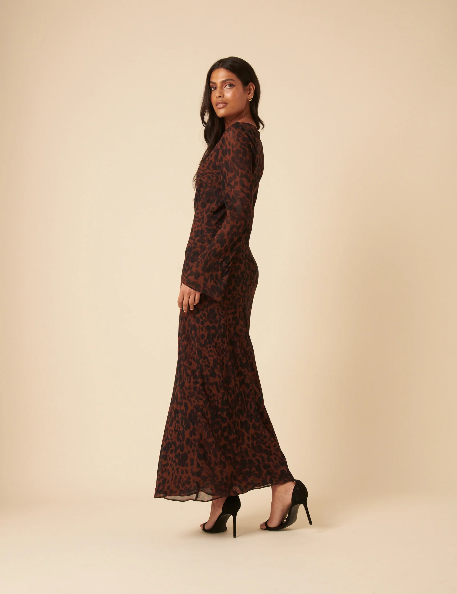Brown Animal Print Clarissa Midi Dress - Image 5