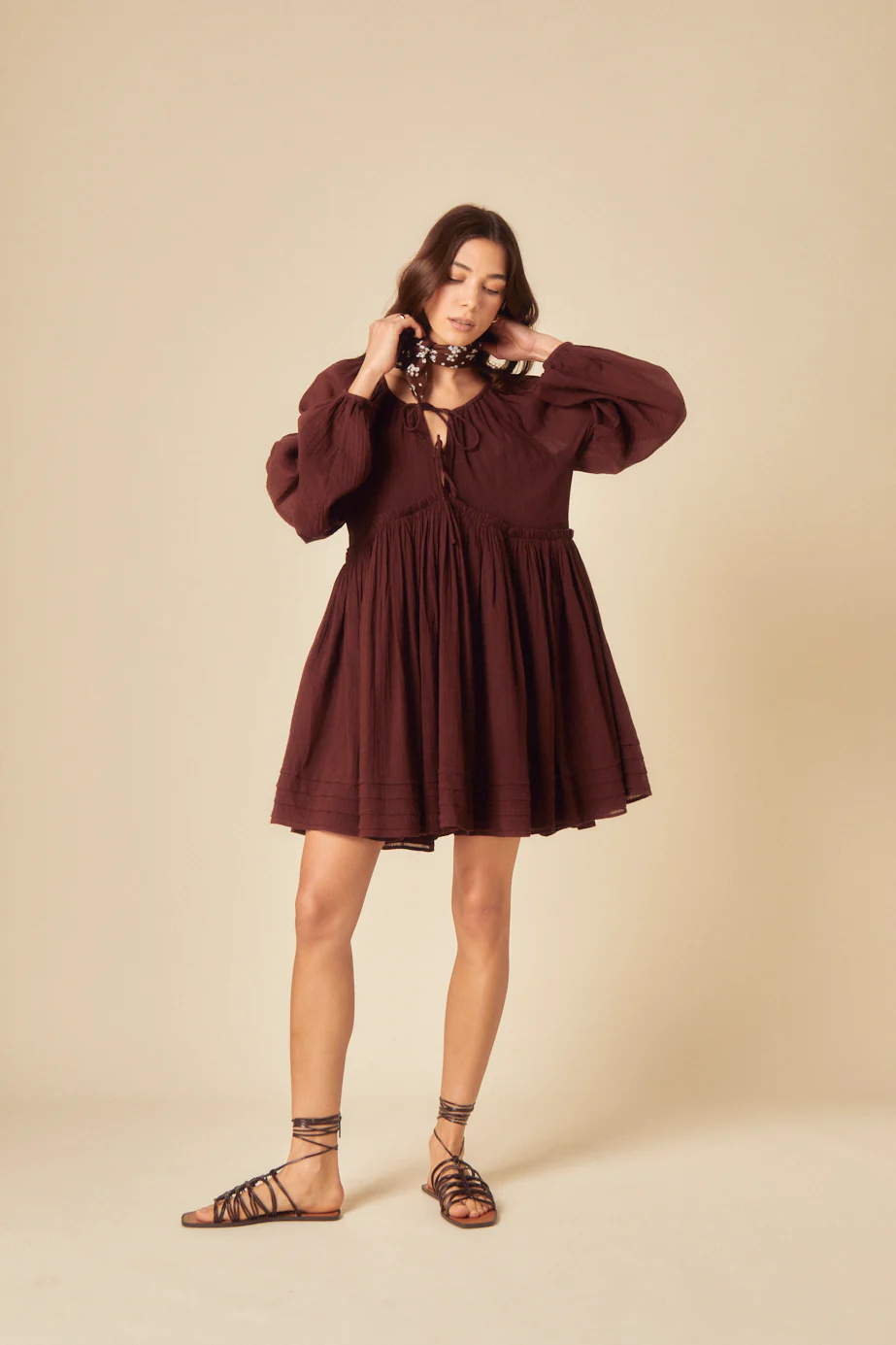 Brown Axel Mini Dress - Image 4