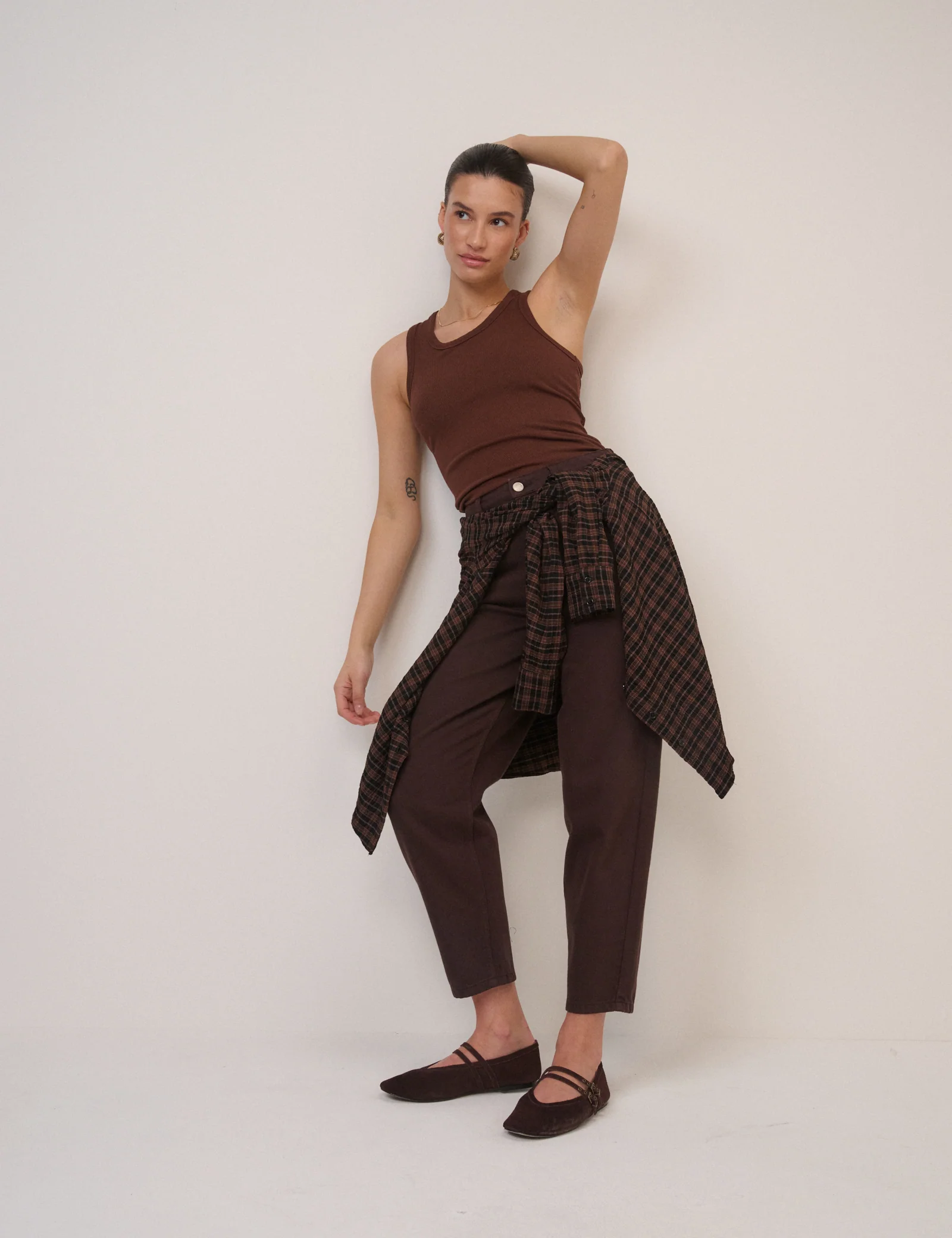 Brown High Rise Putney Barrel Leg Jeans - Image 4