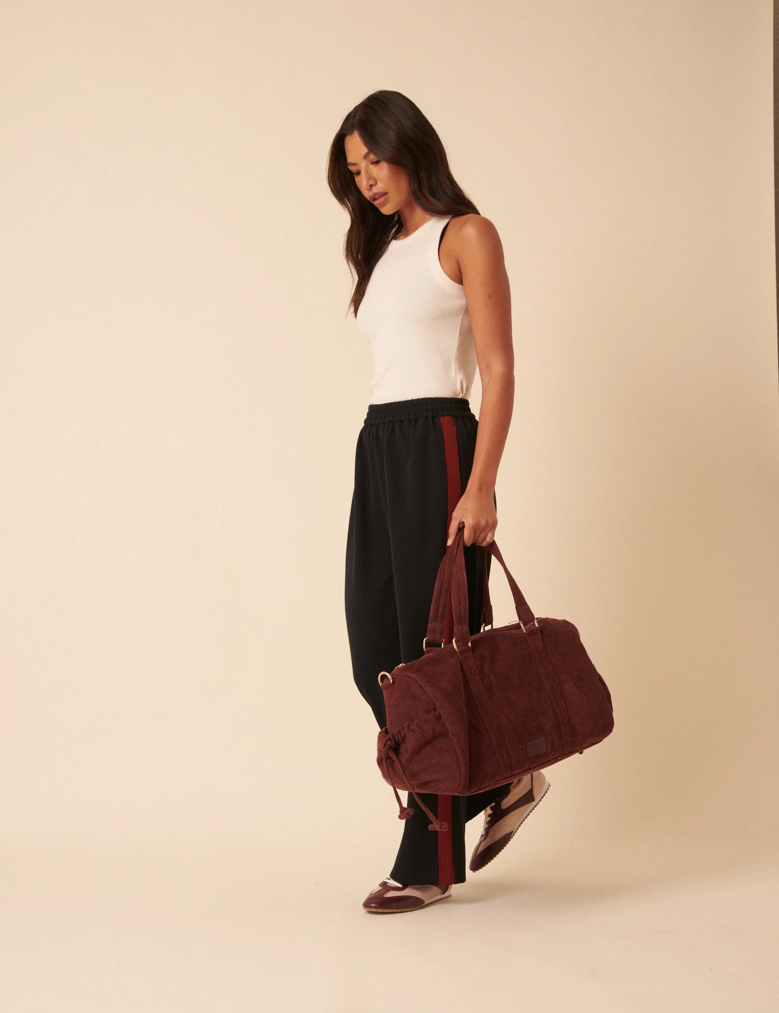 Brown Cord Holdall Bag - Image 4