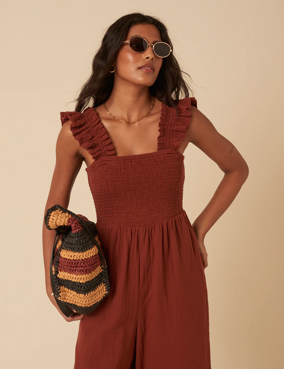 Brown Cropped Length Maya Jumpsuit - Image 4