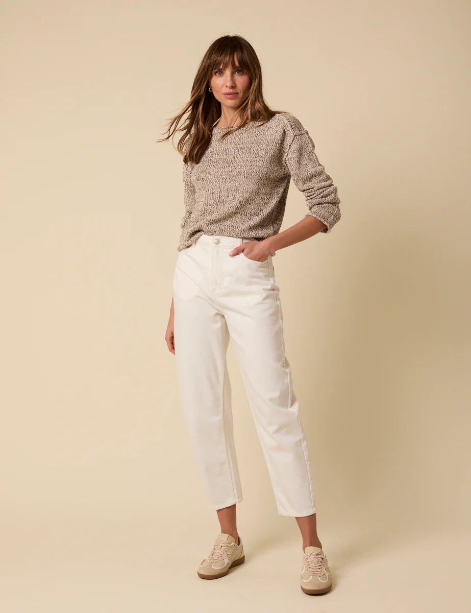 Brown Boat Neck Knitted Jumper - Image 4